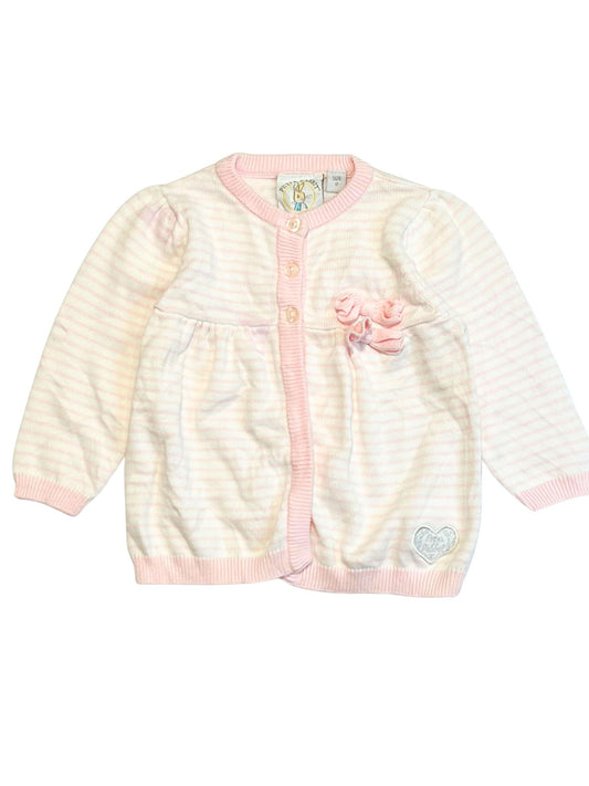 Pink striped cardigan - Size 0