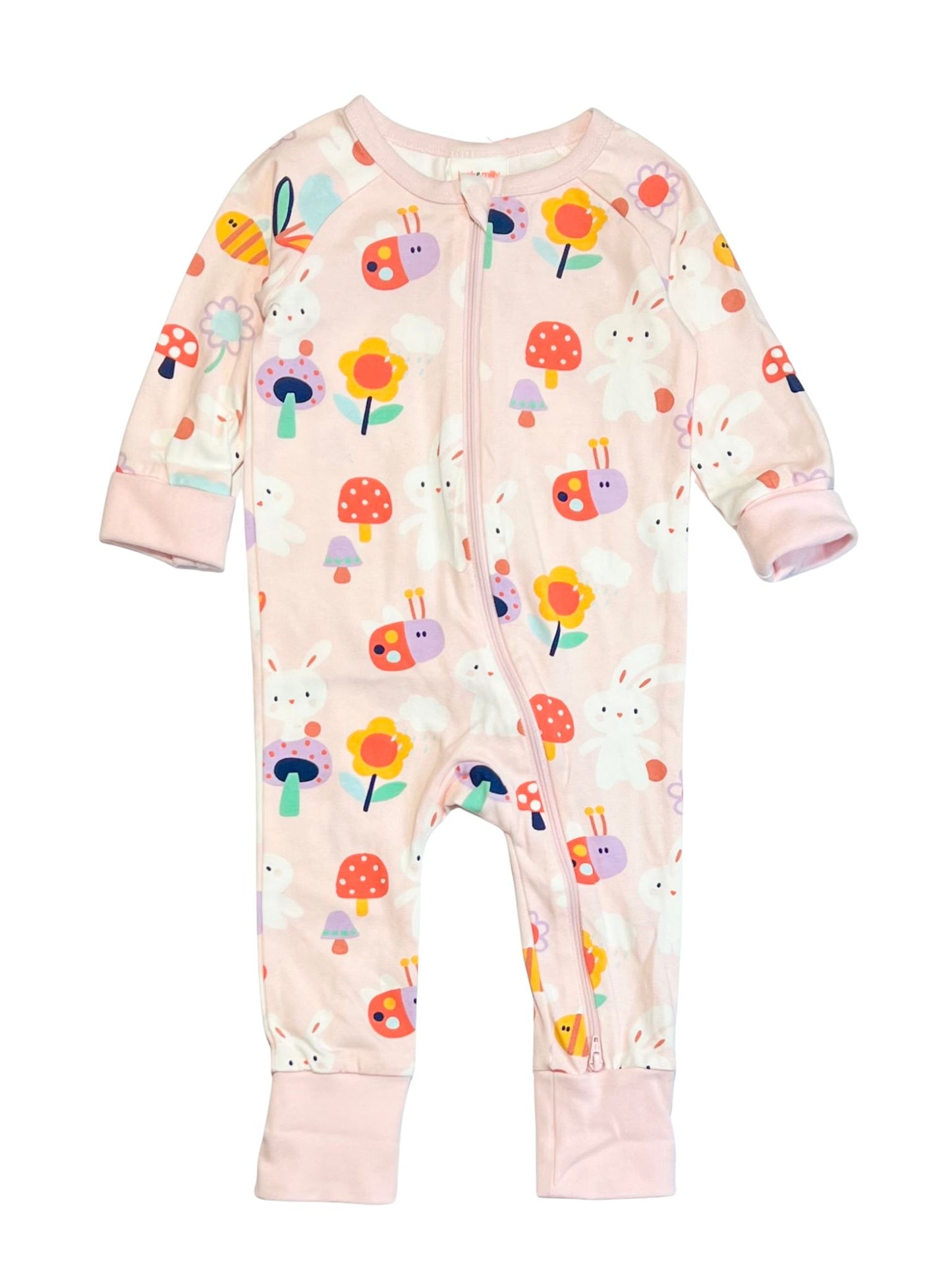 Bees and bunnies zip onesie brand new - Size 0