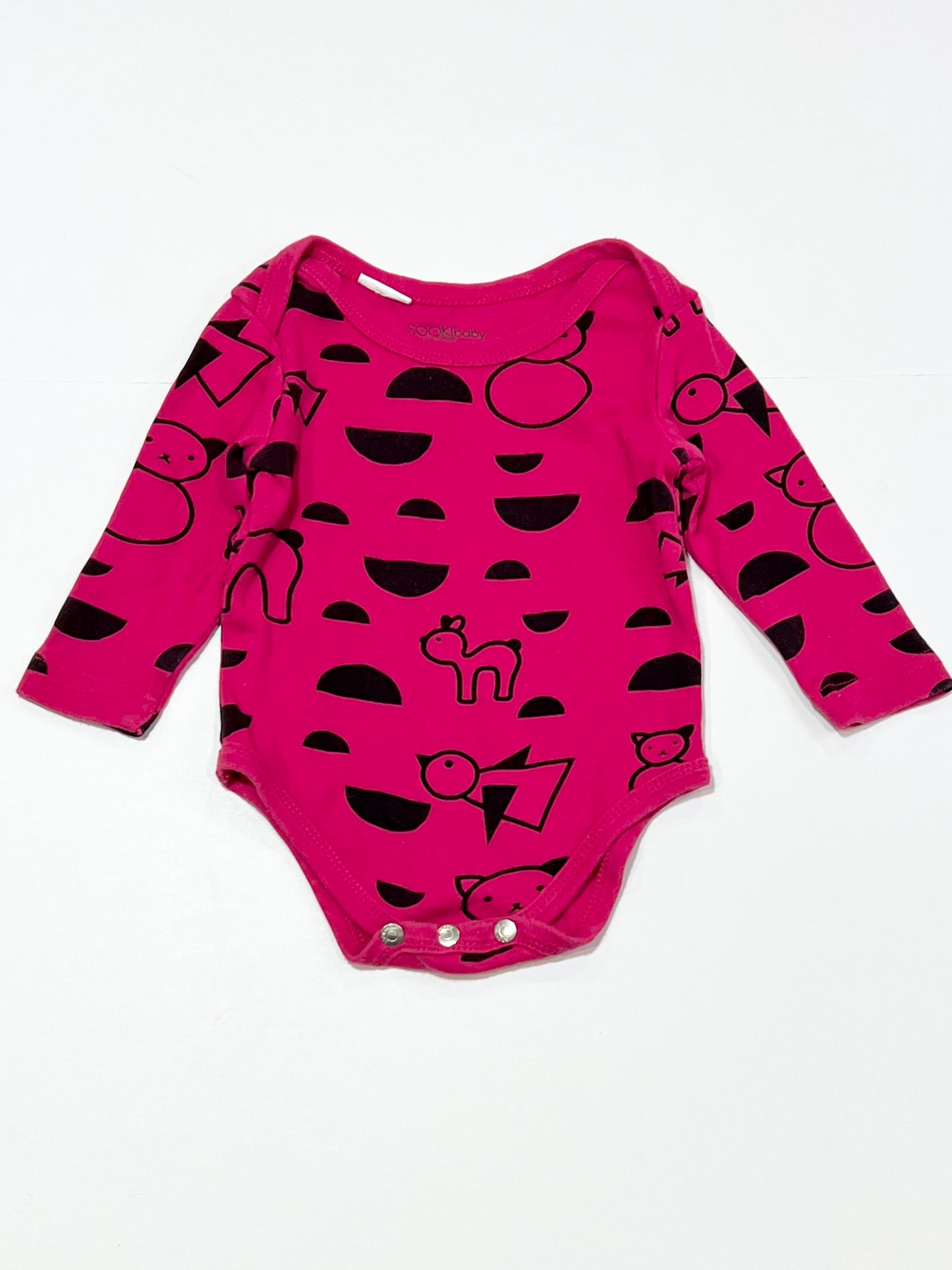 Pink animals bodysuit - Size 00