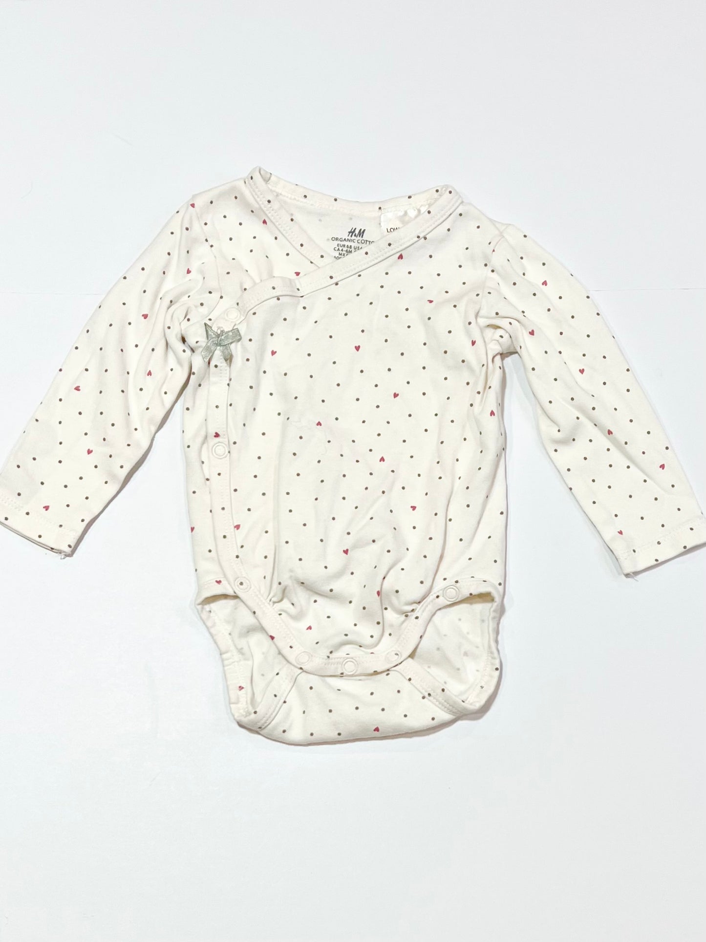 Spotty cross-over bodysuit - Size 00