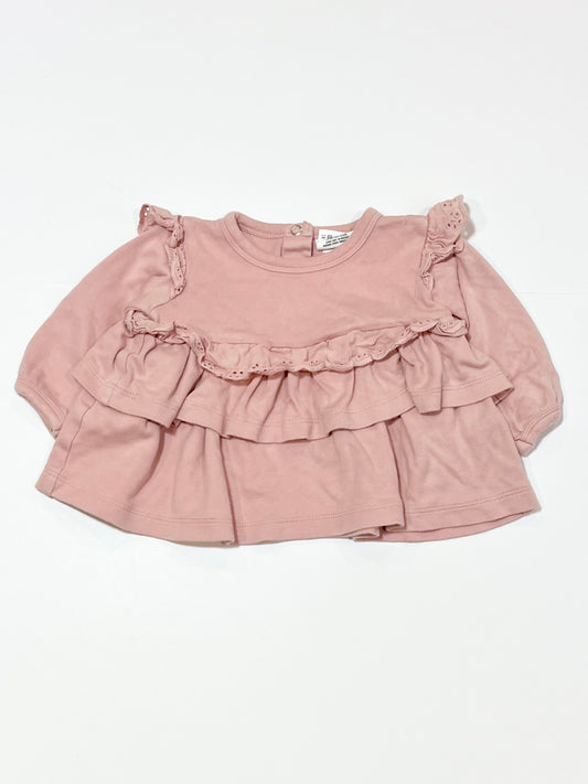 Dusty pink ruffle top - Size 00