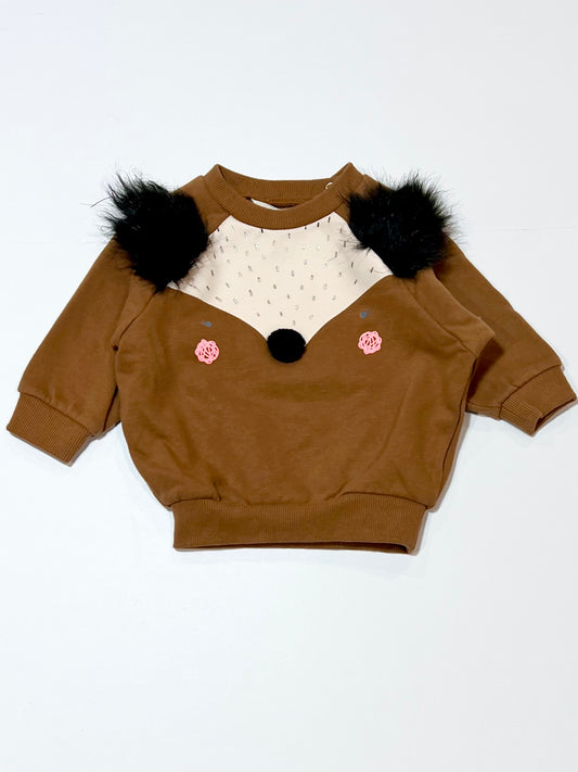 Brown fluffy sweater - Size 00