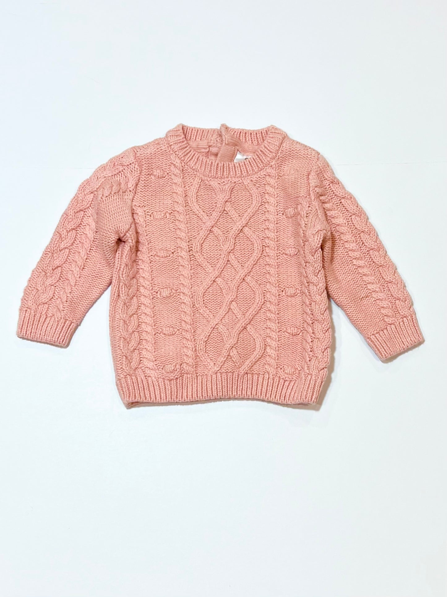 Pink cable knit jumper - Size 00