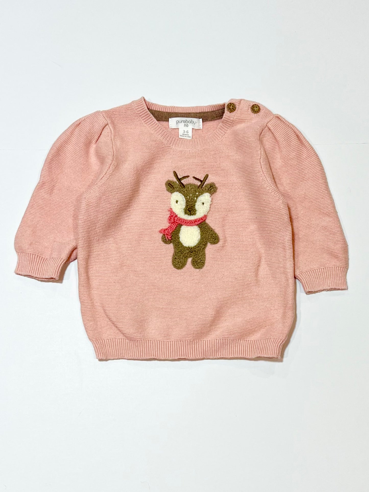 Pink deer jumper - Size 00