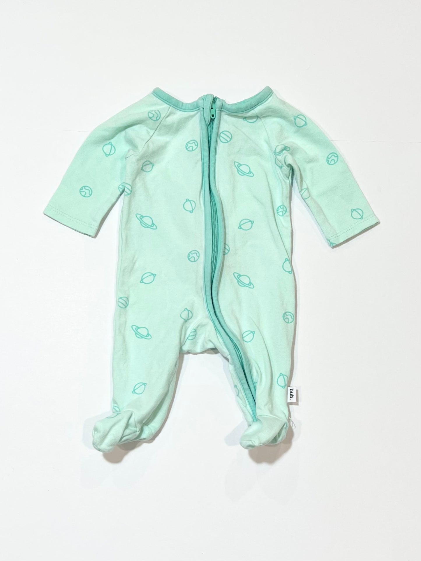 Green zip onesie - Size 0000