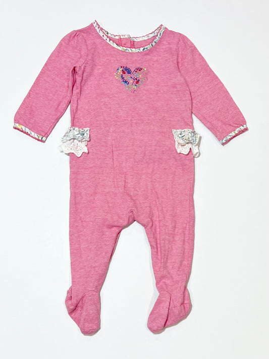 Pink heart onesie - Size 00