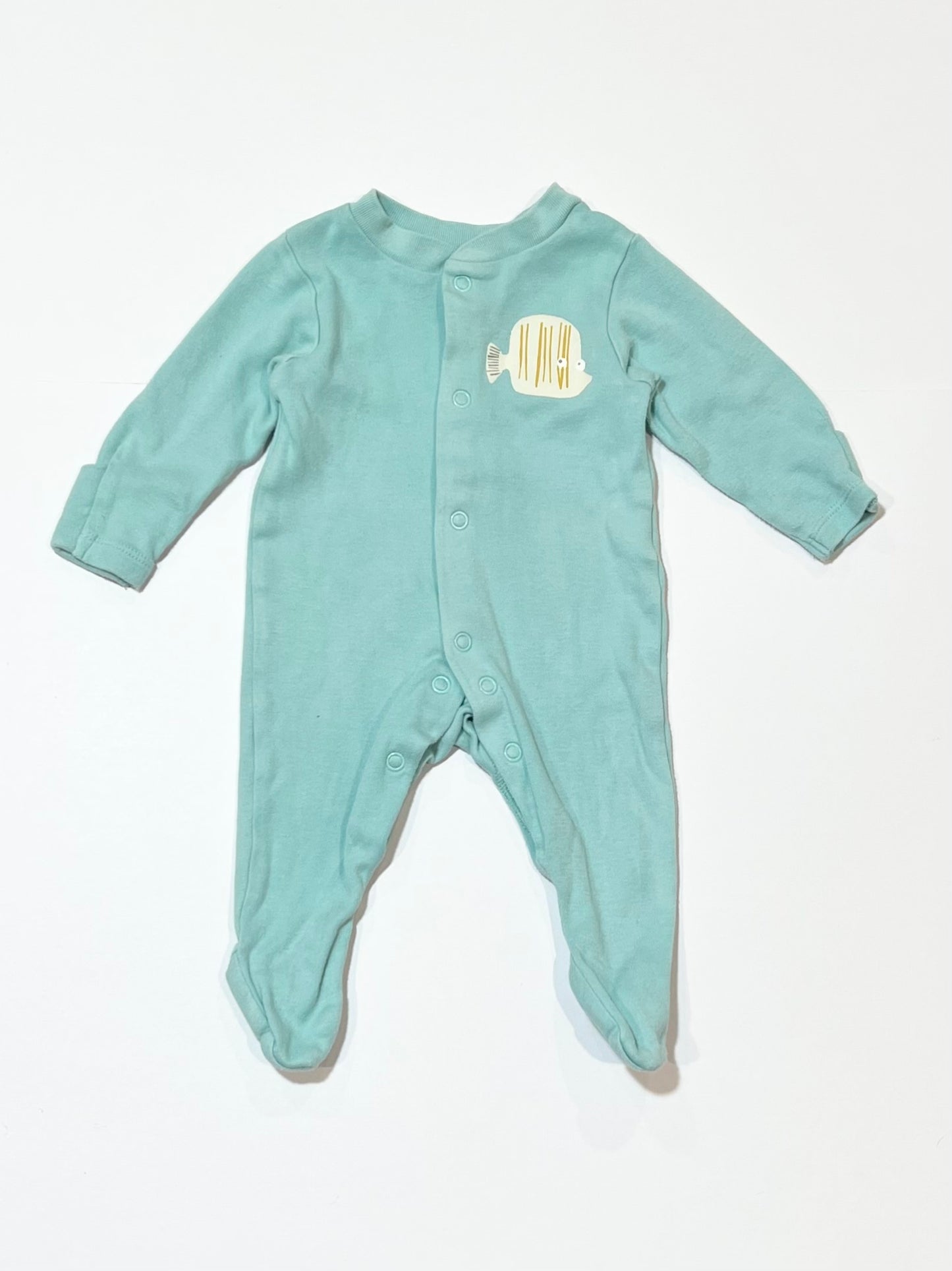 Green fish onesie - Size 0000