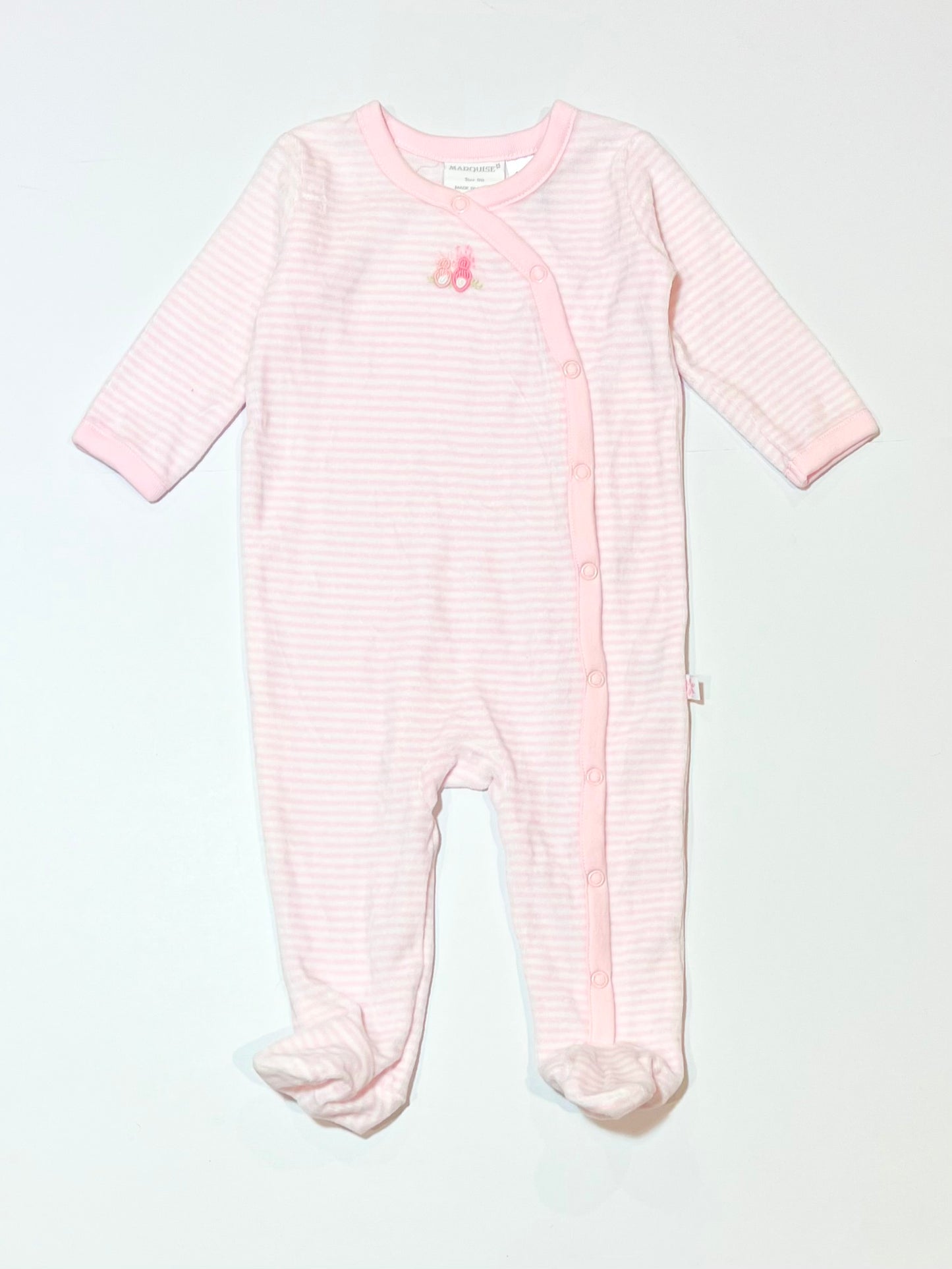 Striped velour onesie - Size 00