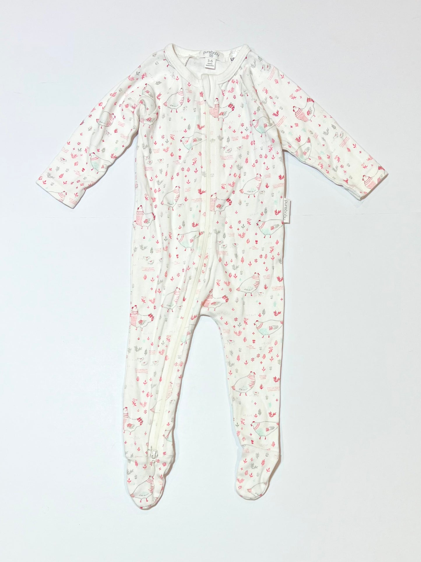Chooks zip onesie - Size 00