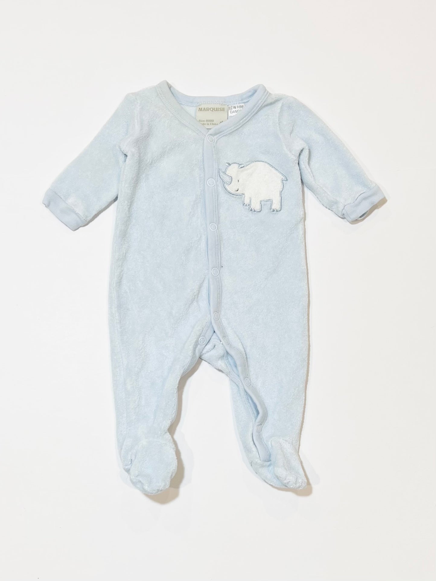 Blue terry onesie - Size 0000