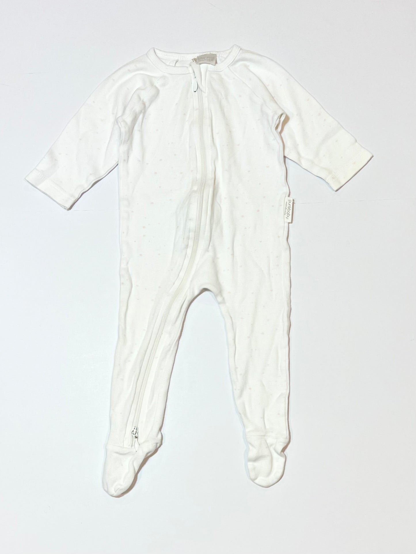 Pink stars zip onesie - Size 00