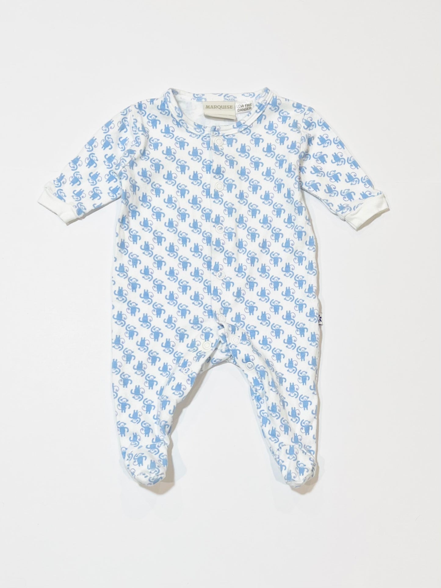 Blue monkey onesie - Size 0000