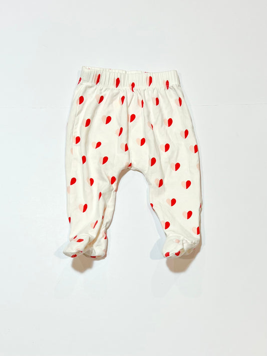 Footed heart pants - Size 000