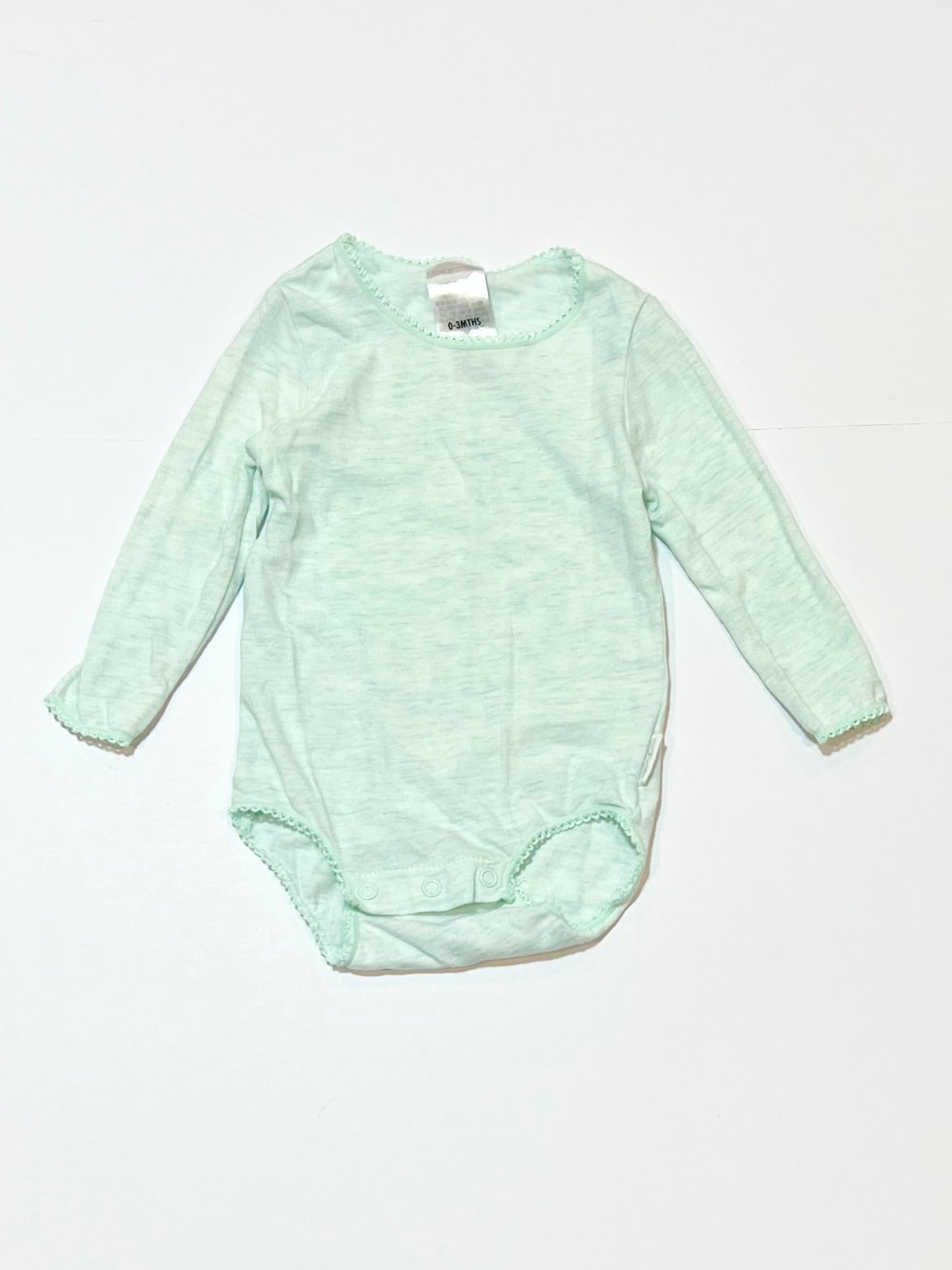 Green lace trim bodysuit - Size 000