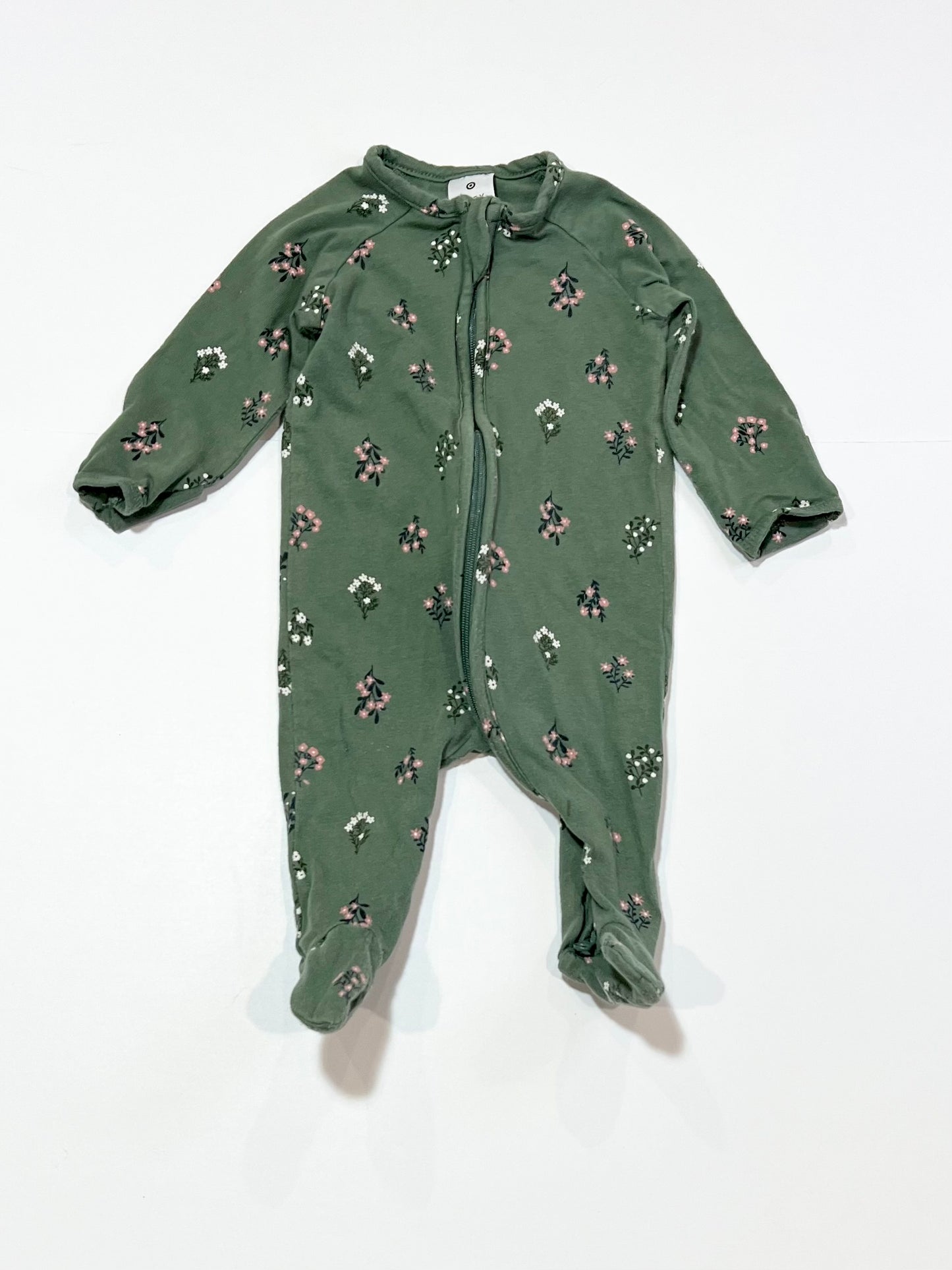 Green zip onesie - Size 000
