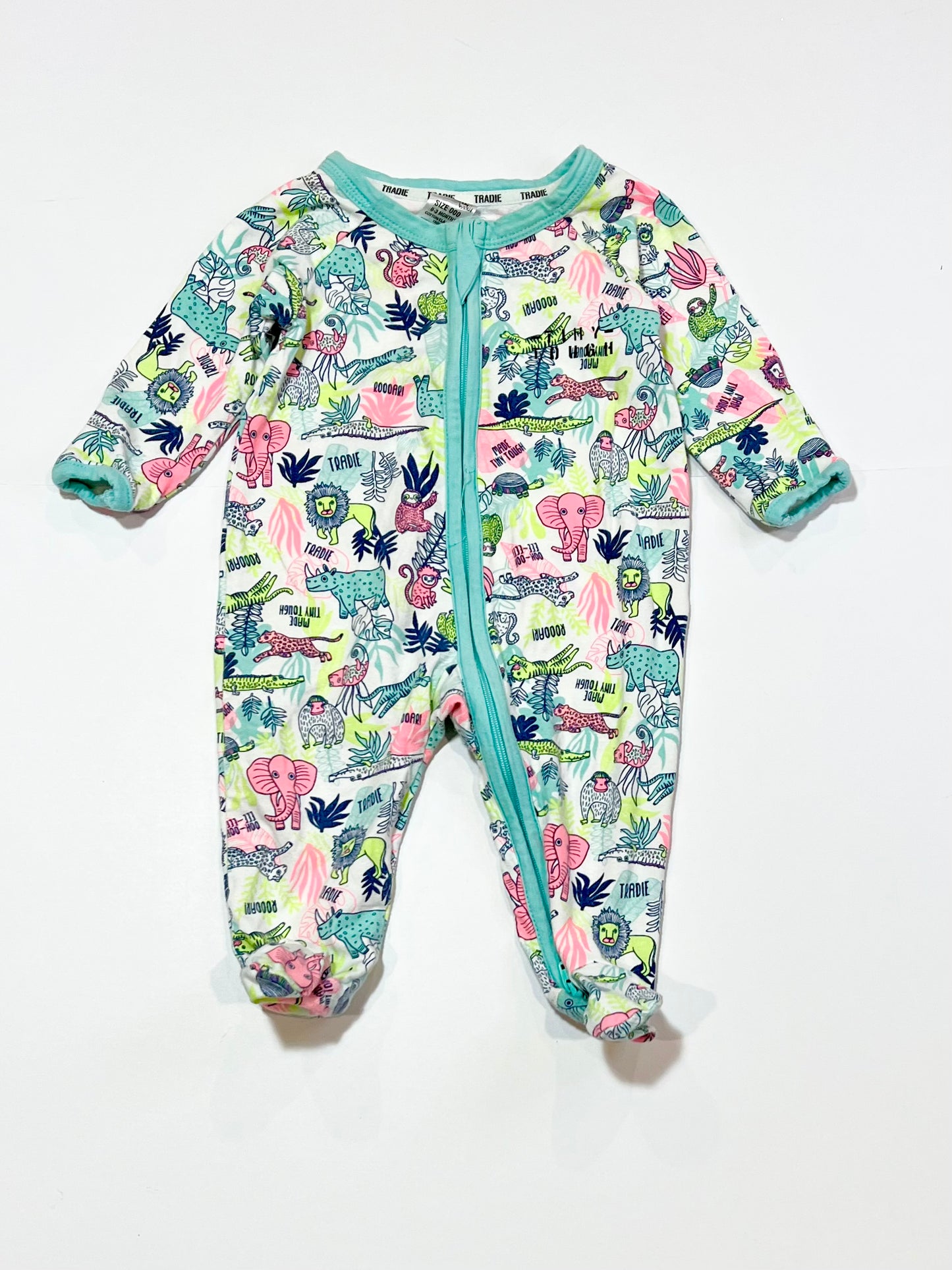 Animals zip onesie - Size 000