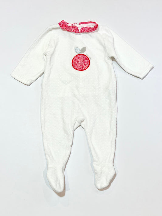 Velour apple onesie - Size 000