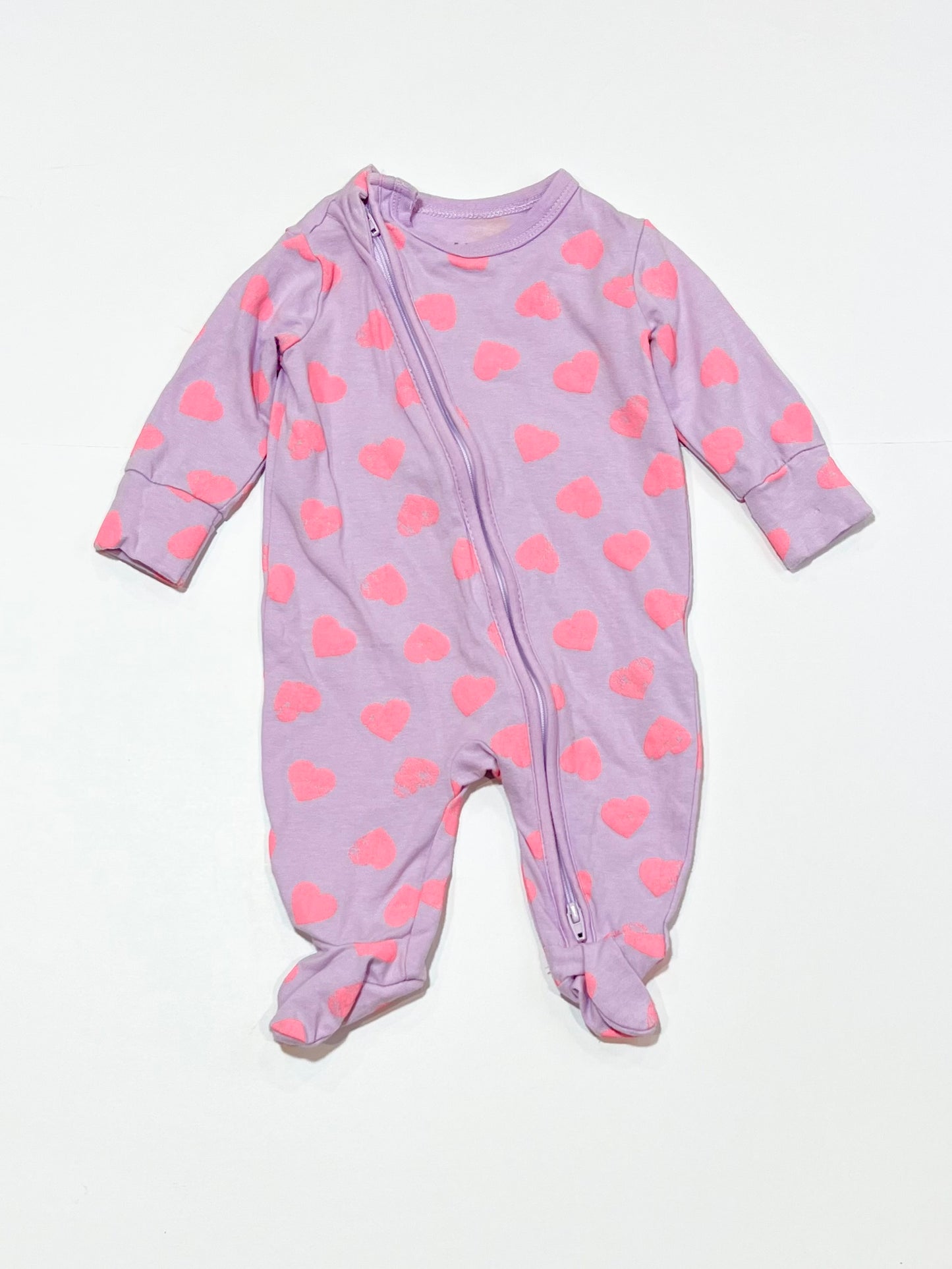 Purple zip onesie - Size 000