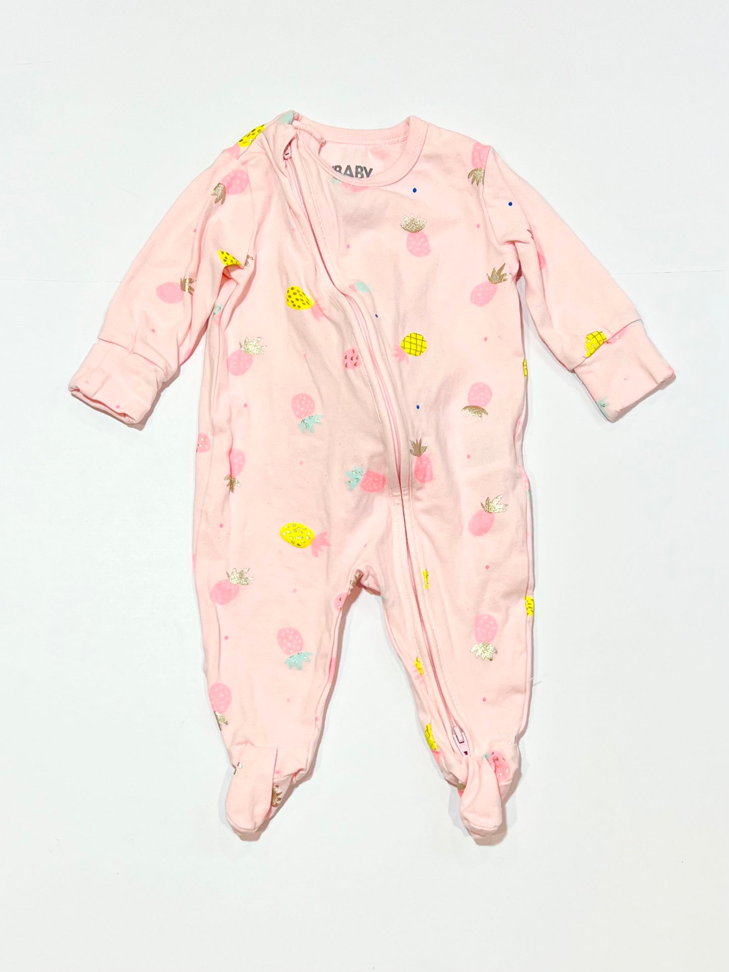 Pineapples zip onesie - Size 000