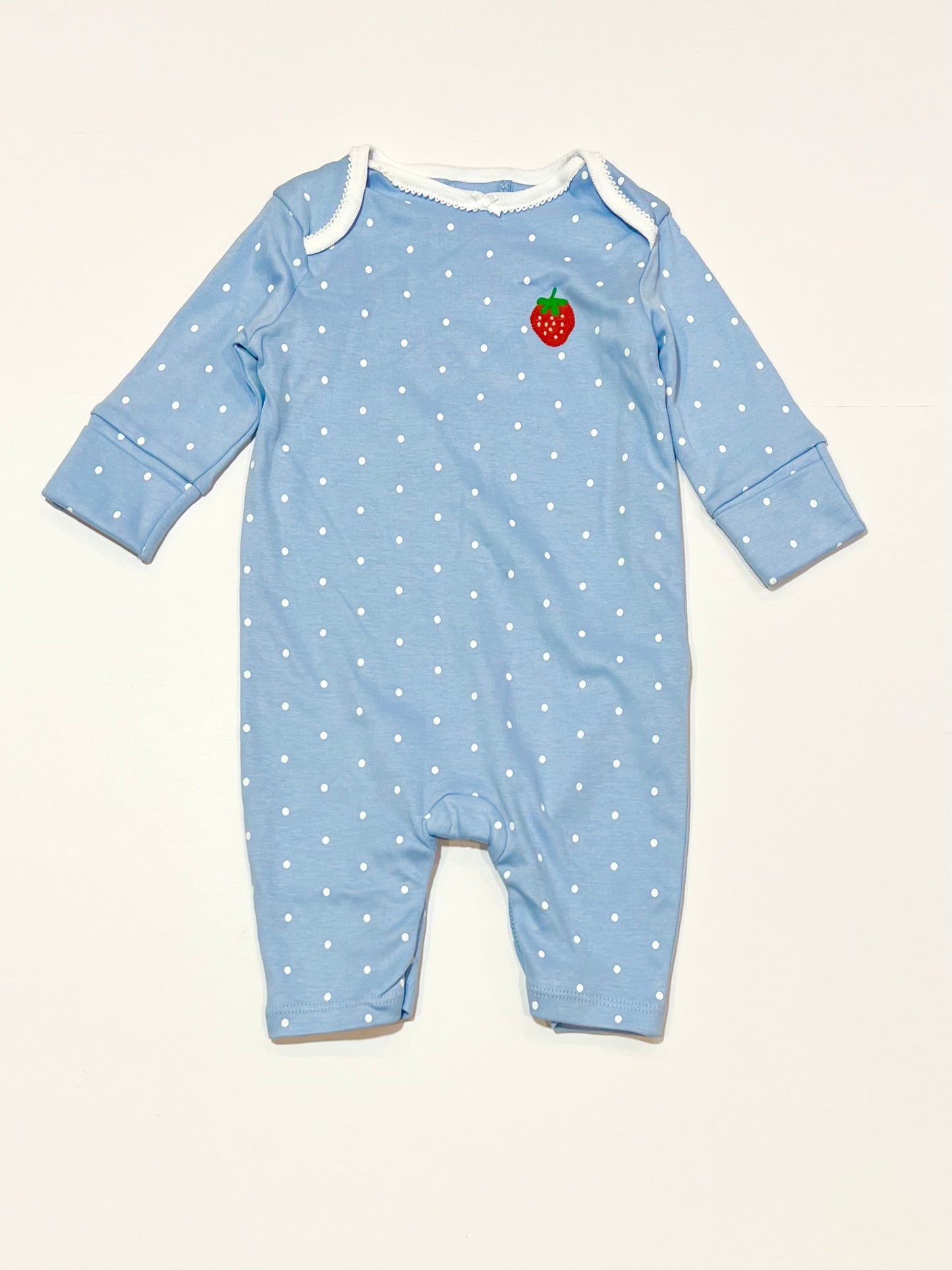 Blue strawberry onesie - Size 000