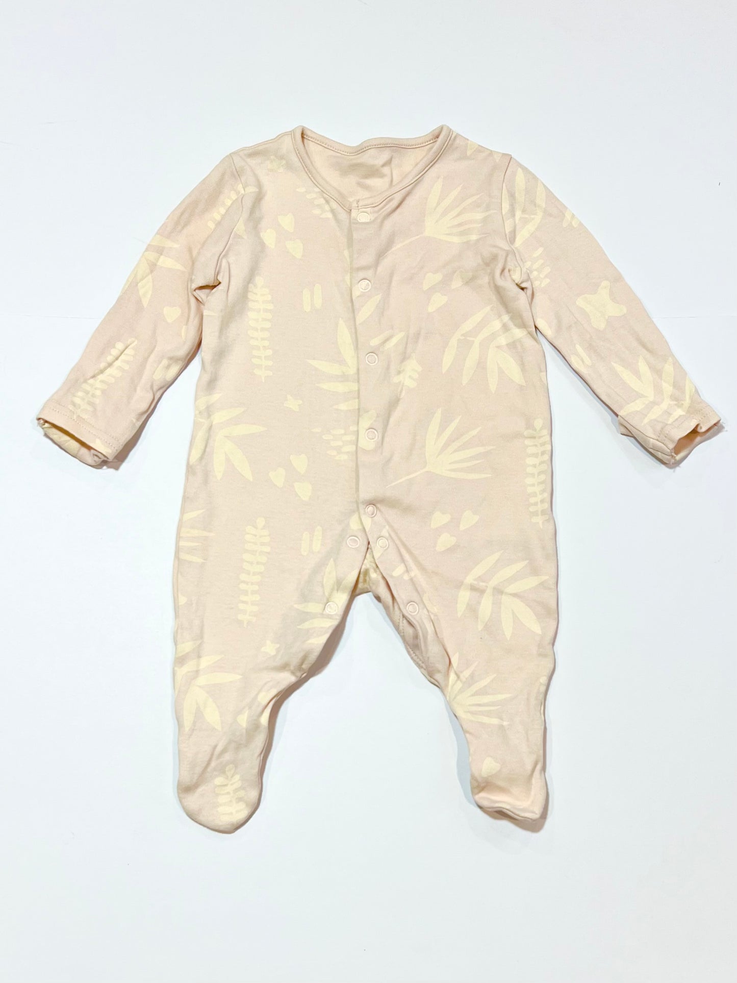 Pink leafy onesie - Size 000