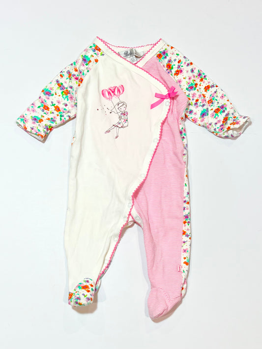 Pink floral onesie - Size 000