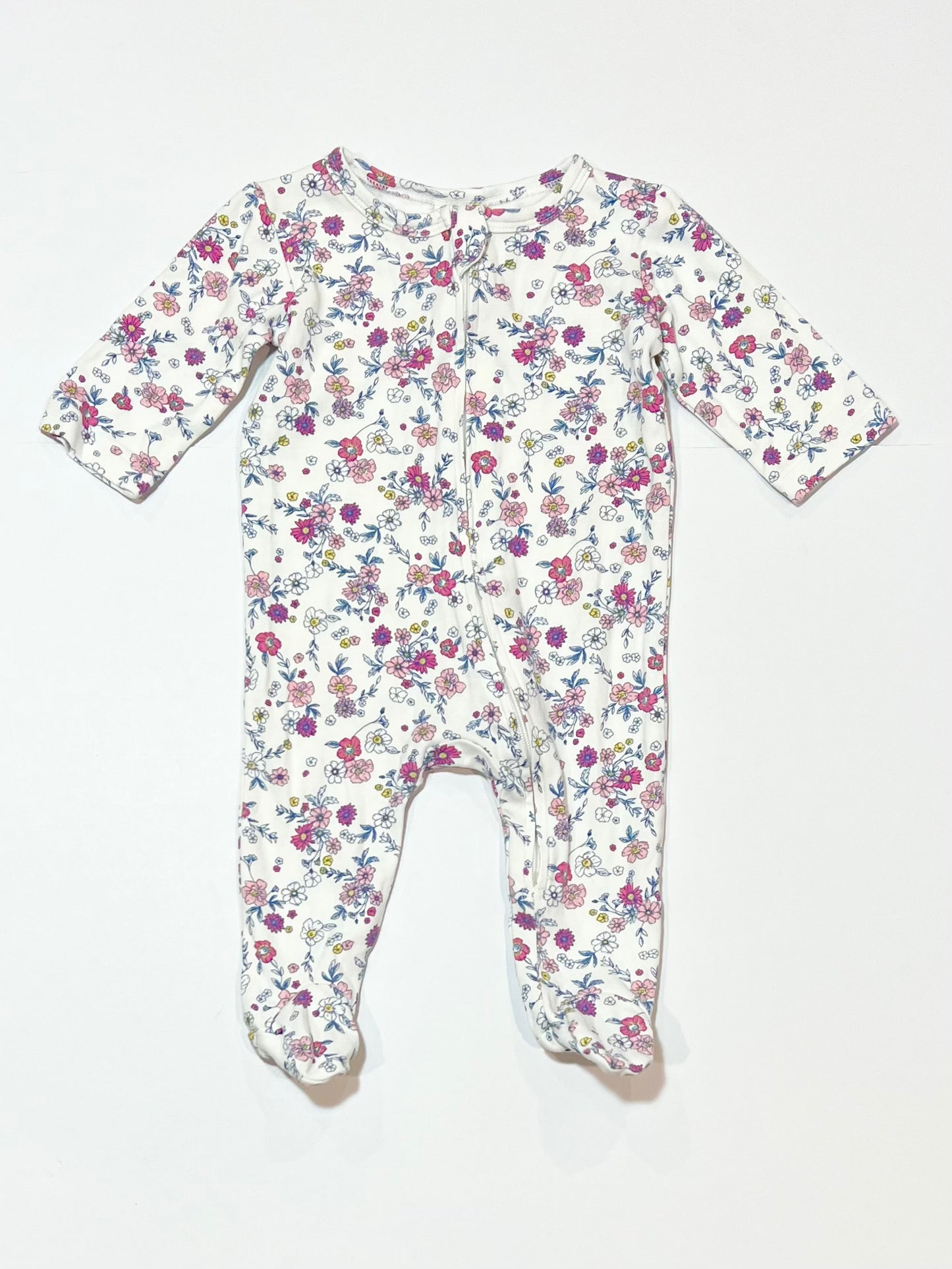 Floral zip onesie - Size 000