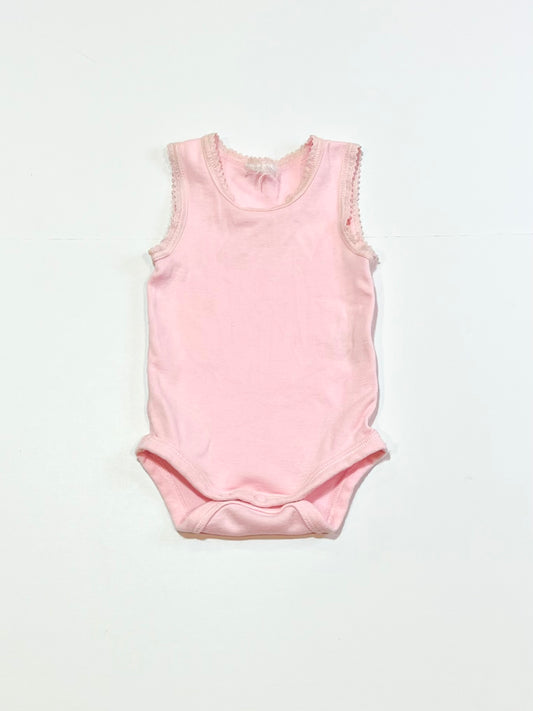 Pink lace trim bodysuit - Size 0000