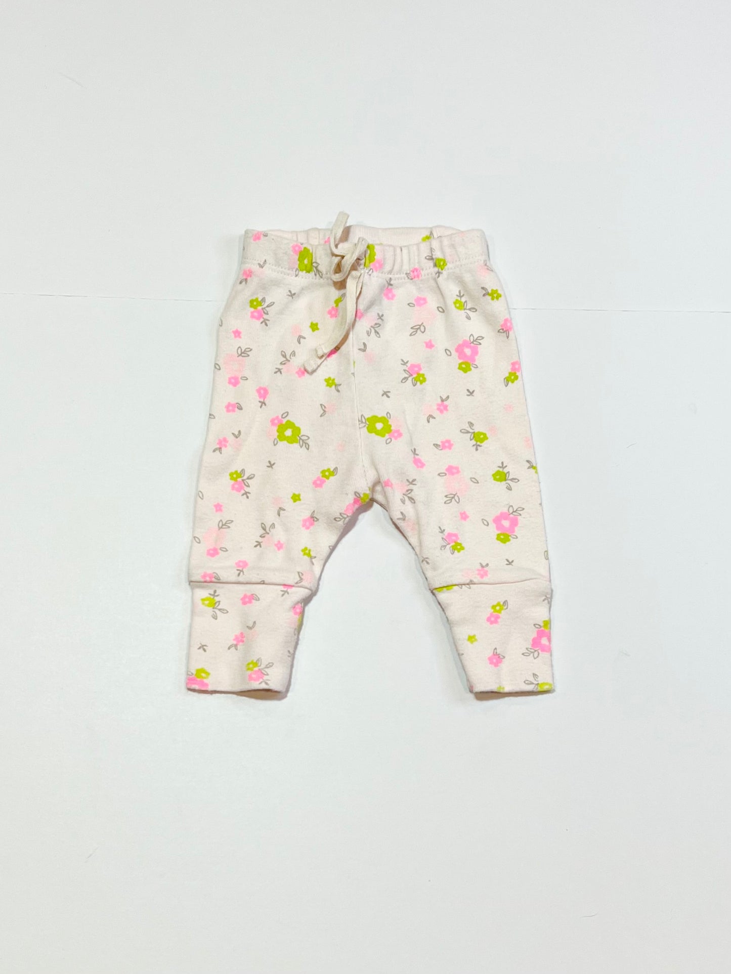 Pink floral ribbed pants - Size 0000