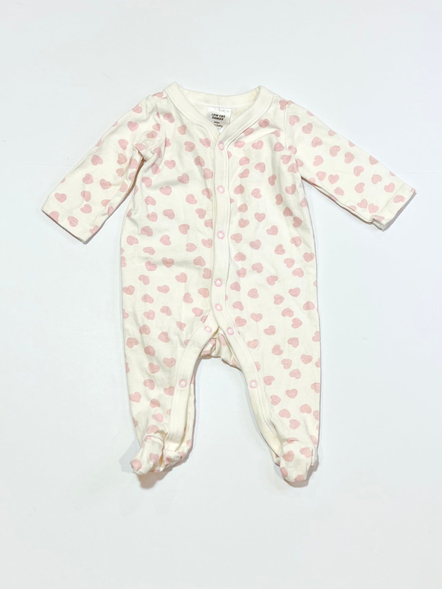 Pink hearts onesie - Size 0000