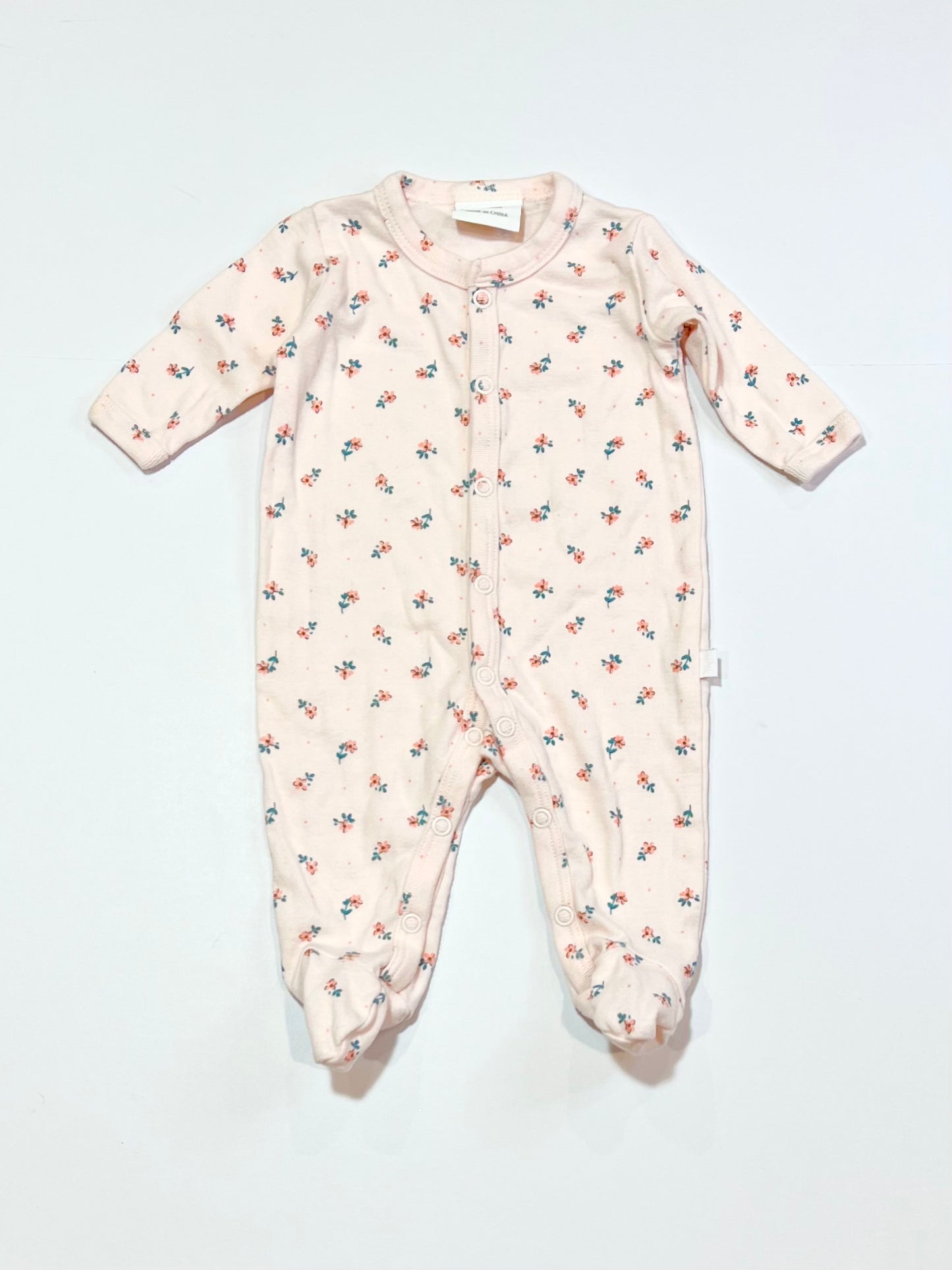 Floral ribbed onesie - Size 0000