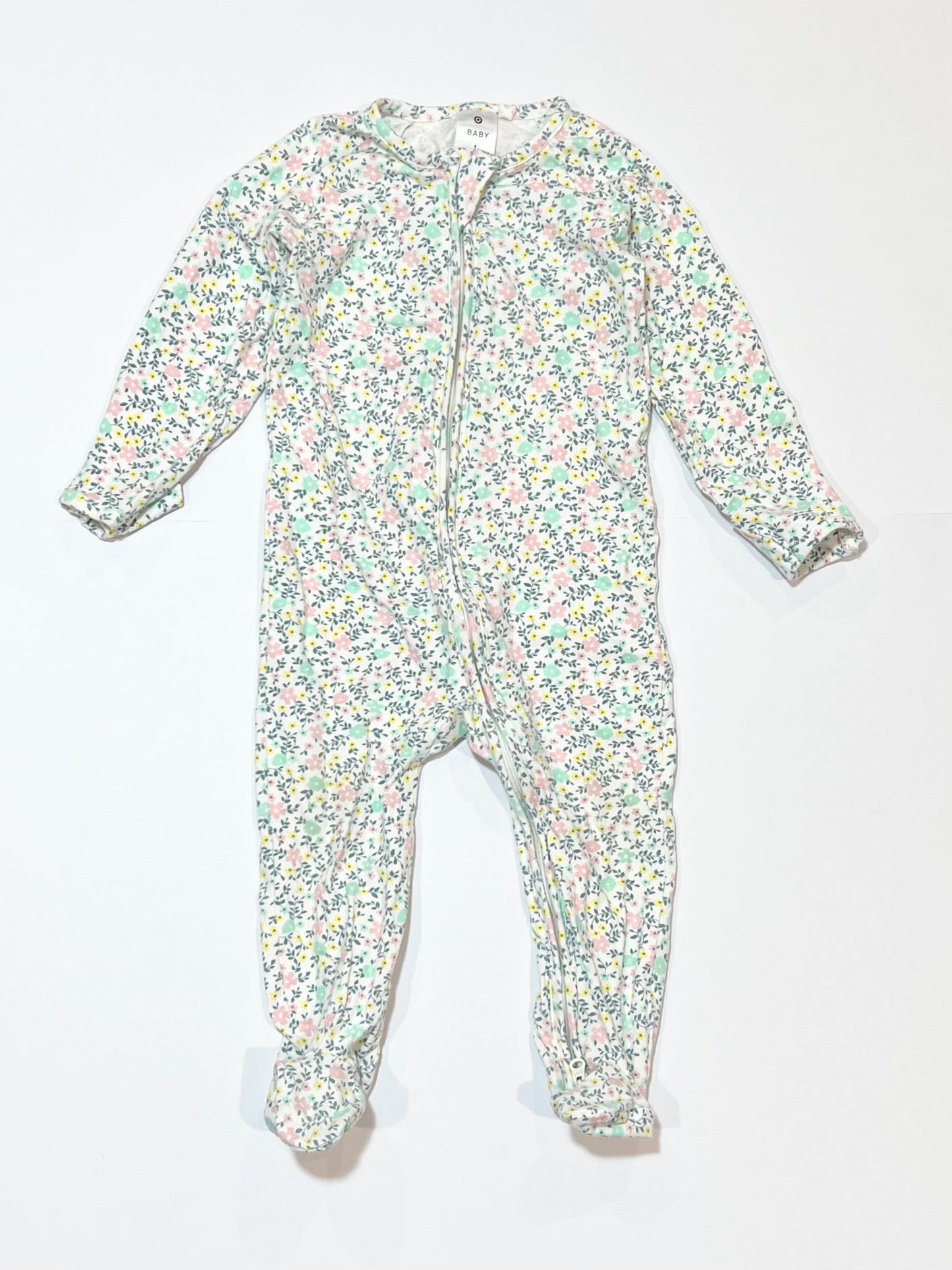 Floral zip onesie - Size 1