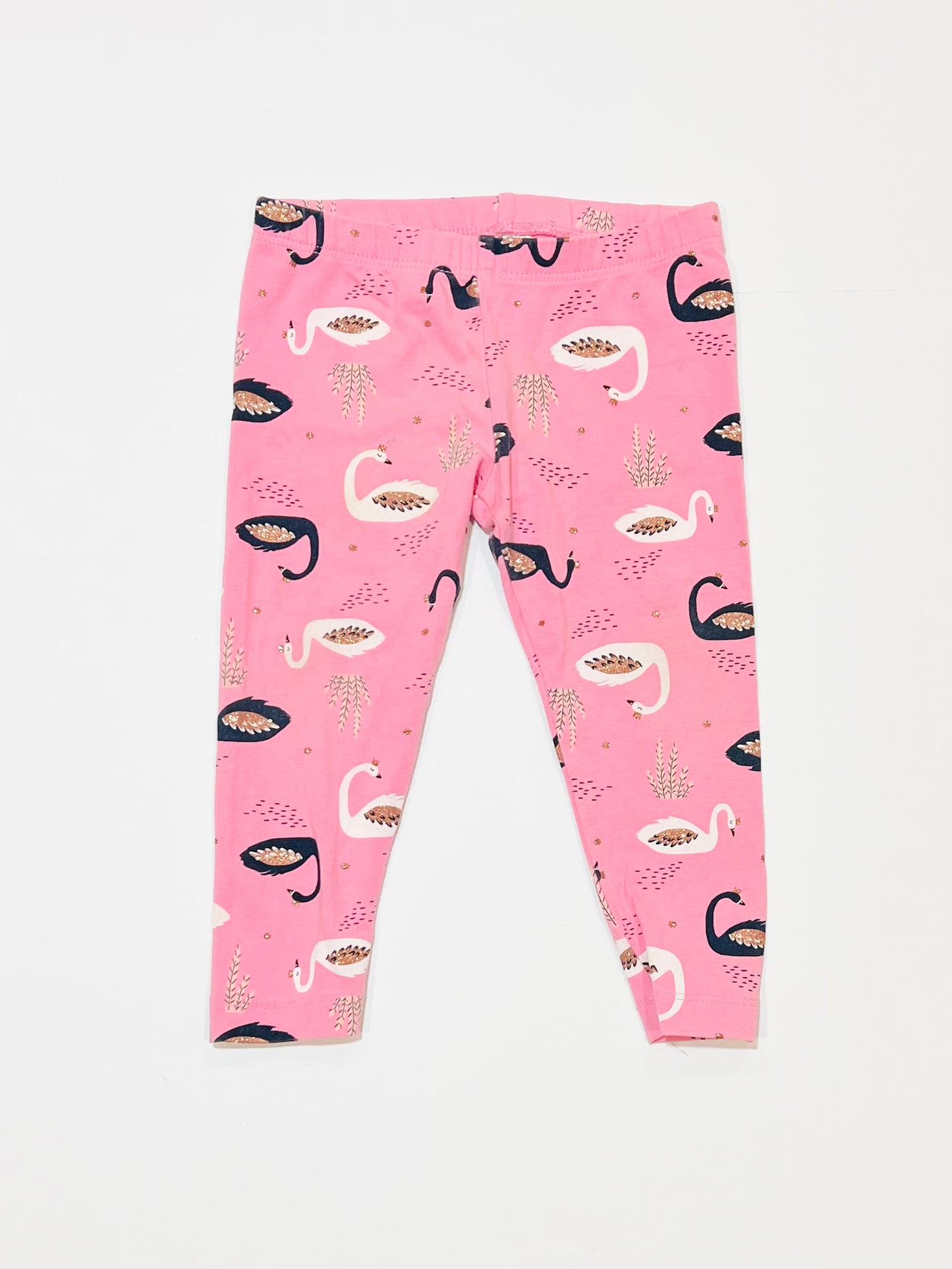 Glitter swan leggings - Size 1