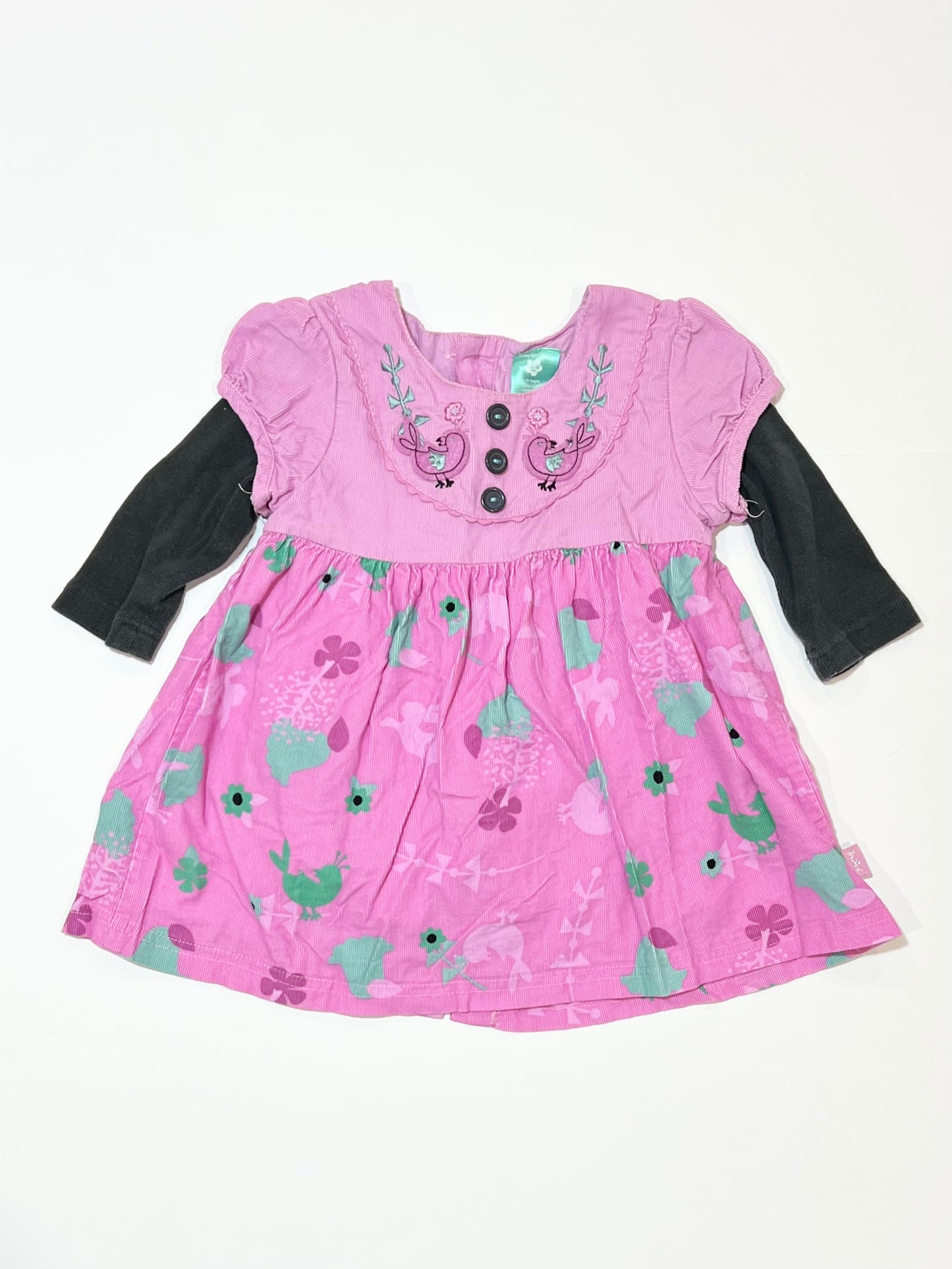 Corduroy bird dress - Size 1