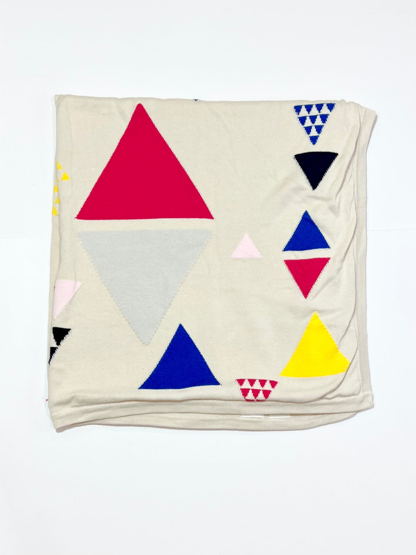 Triangles knit pram blanket