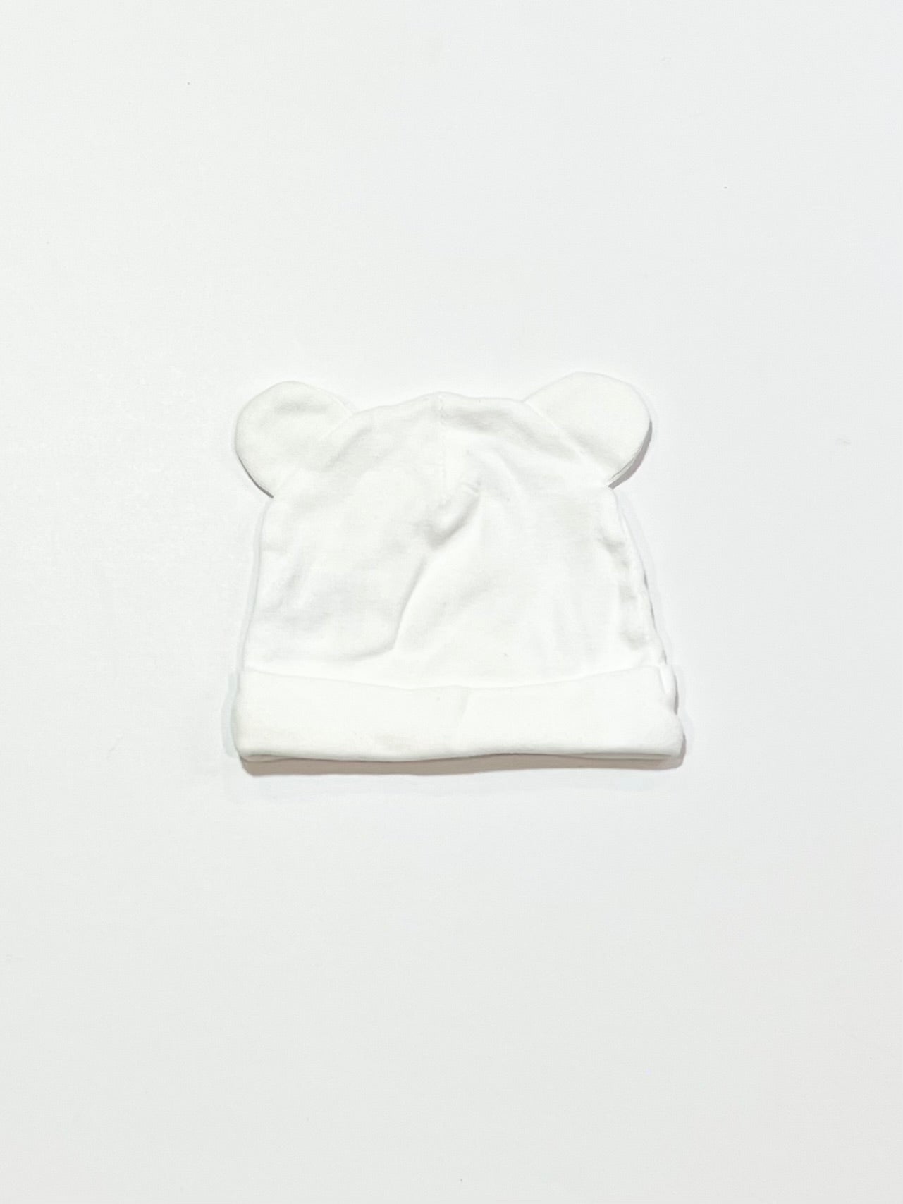 White bear ears beanie - Size 3-6 months