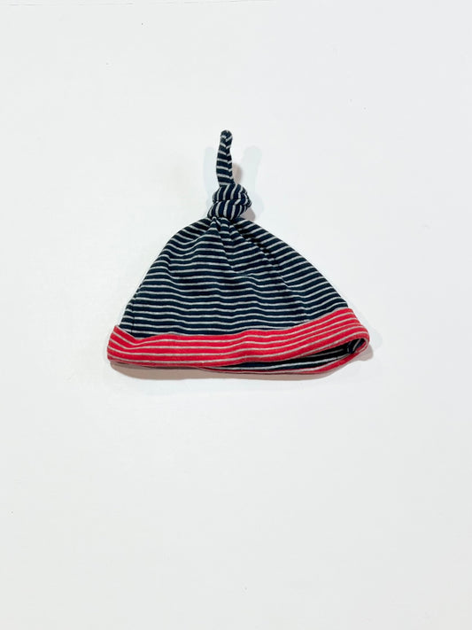 Striped knot beanie - Size 6-9 months