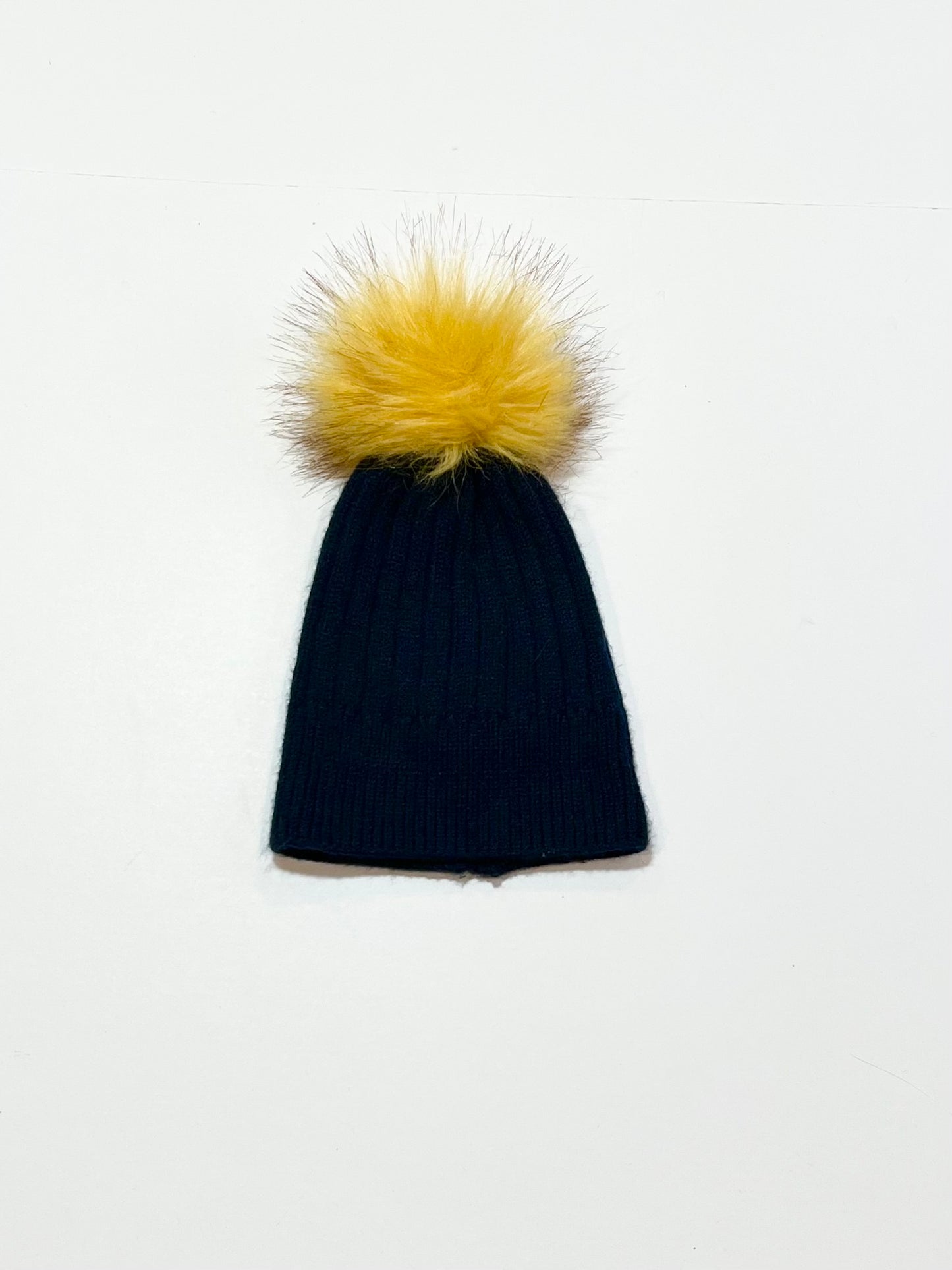 Navy pompom beanie - Size 3-6 months