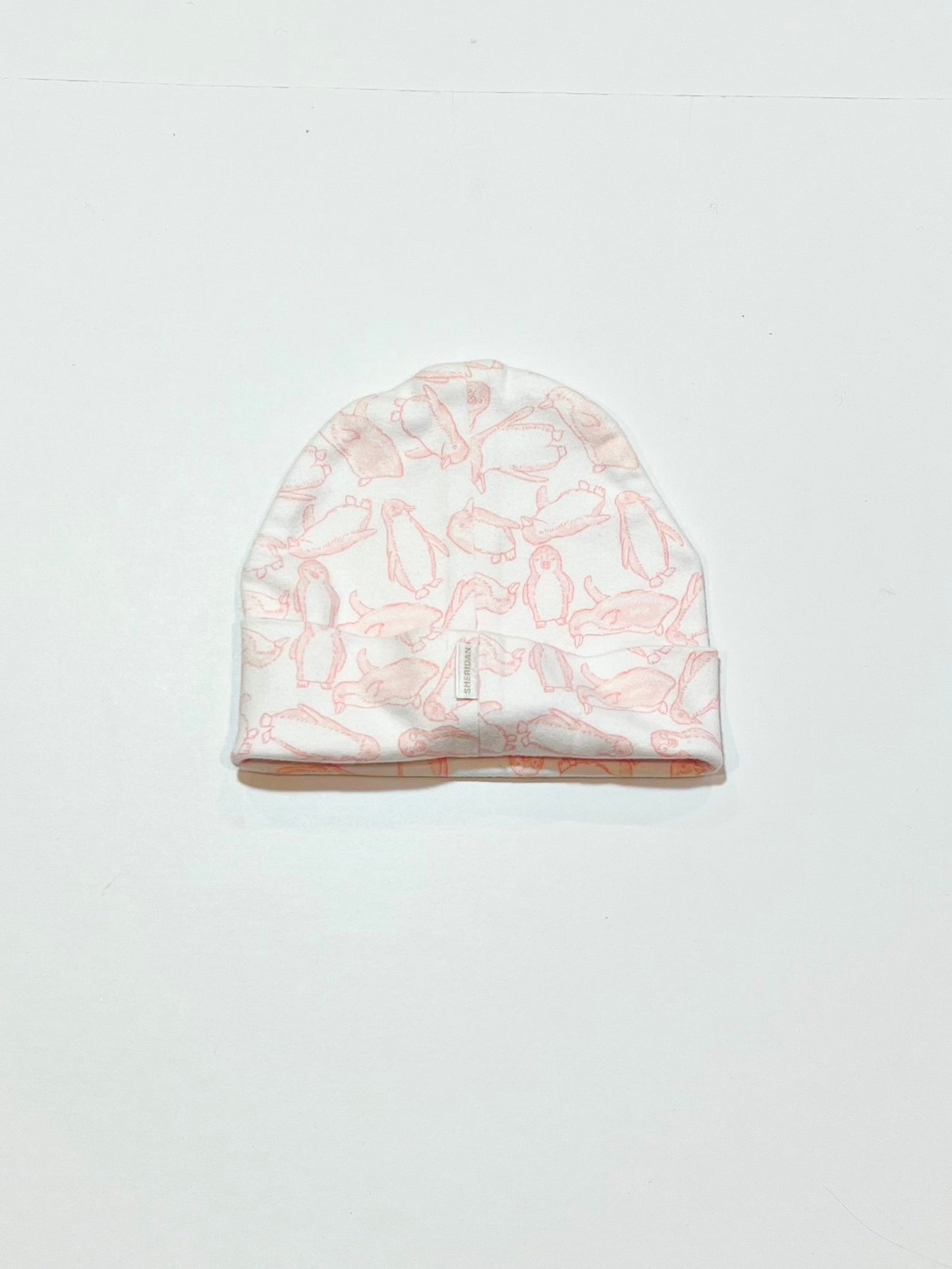 Pink penguin beanie - Size 0-6 months