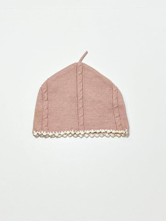 Dusty pink knit beanie - Size 0-3 months