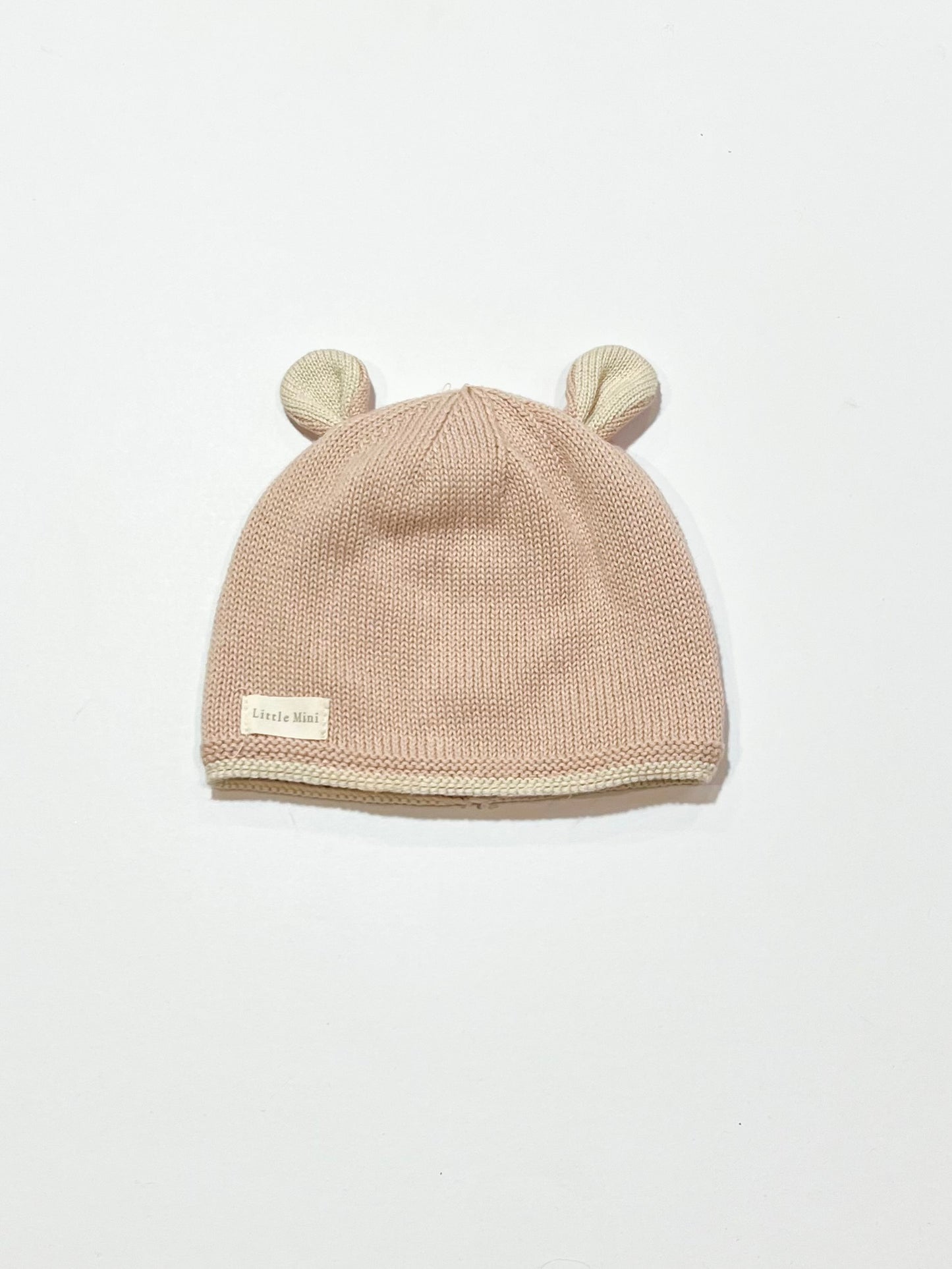 Pink ears beanie - Size 0-3 months