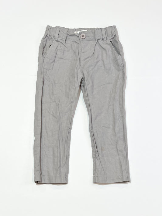 Grey linen blend pants - Size 2