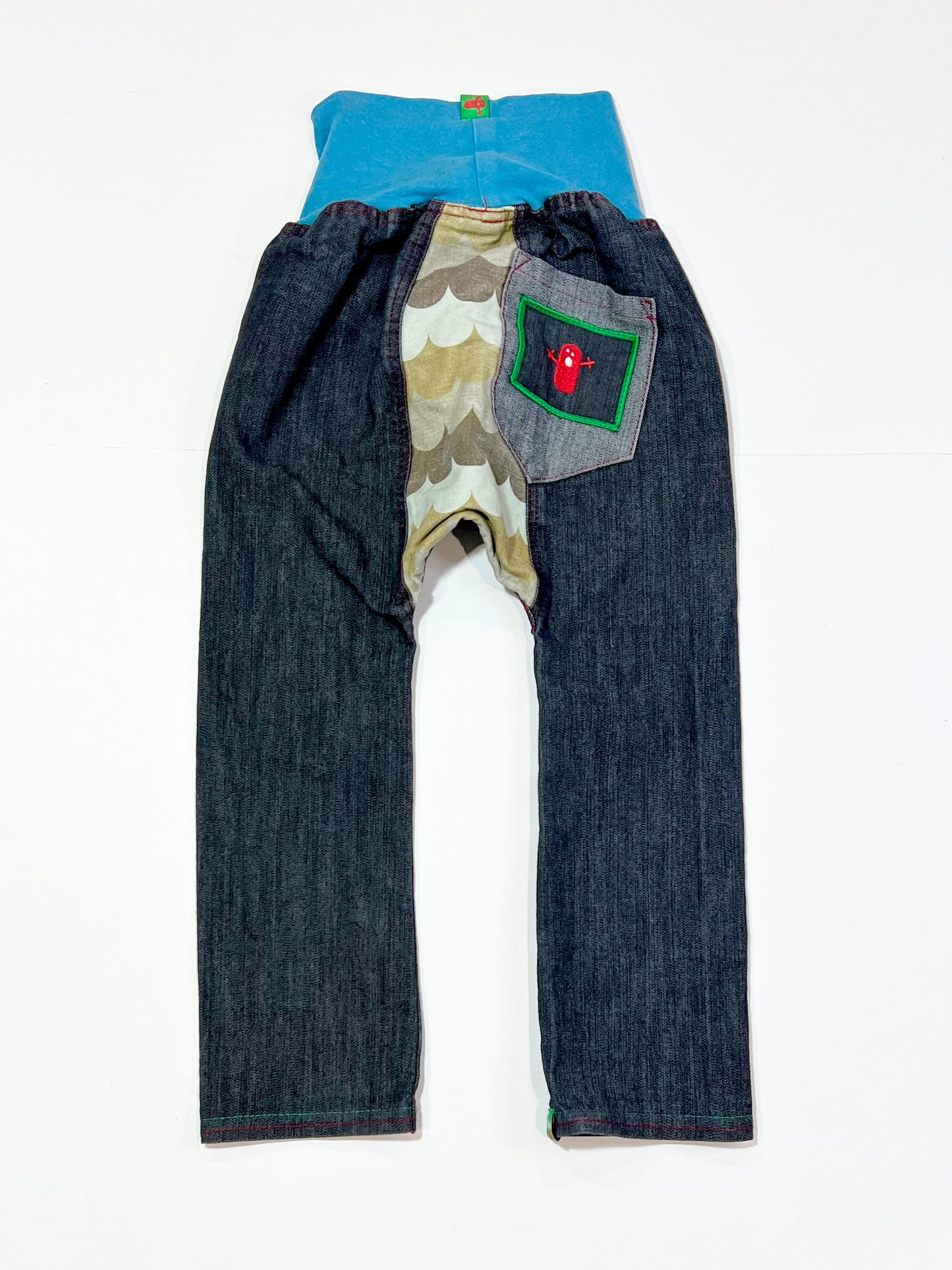 Pull-up denim pants - Size 2-3