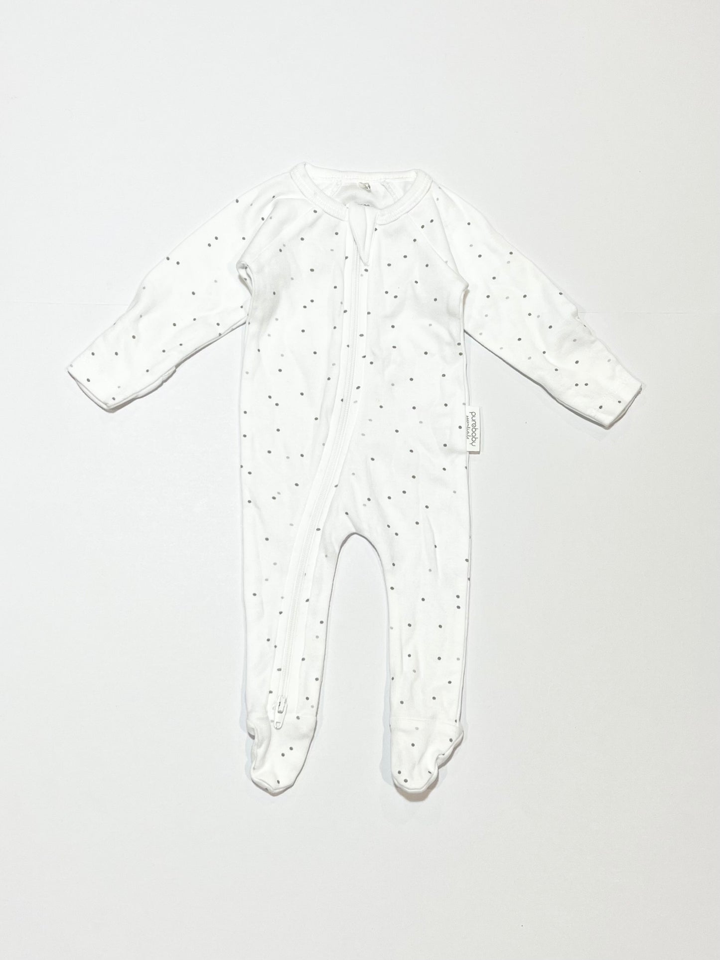 Grey spot zip onesie - Size 00000