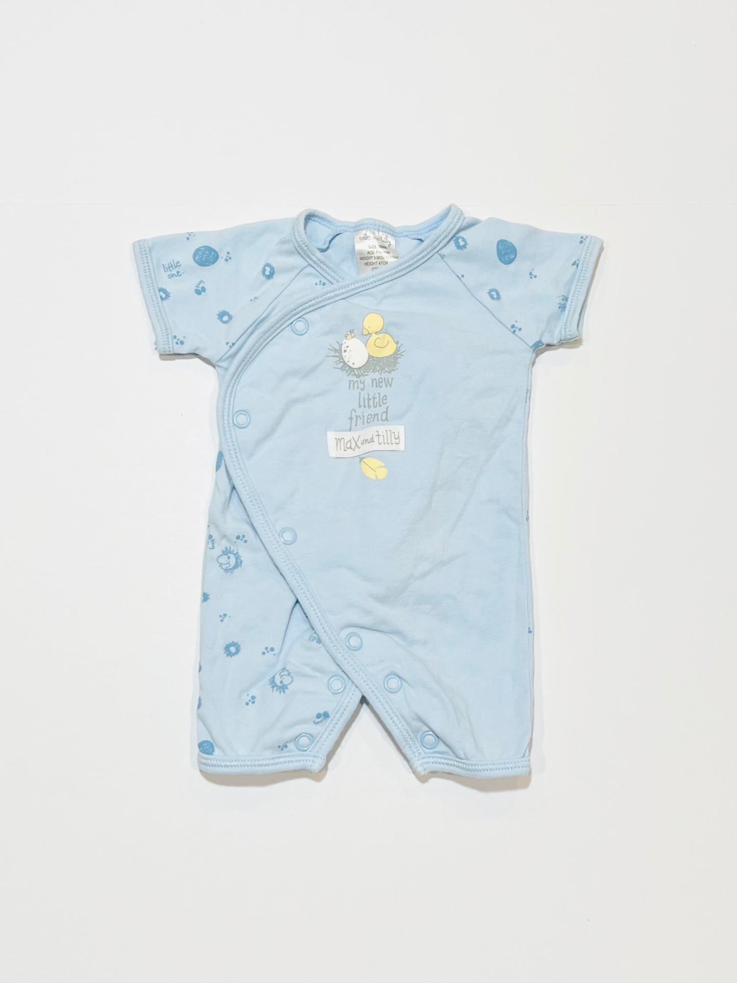 Blue duckling romper - Size 00000