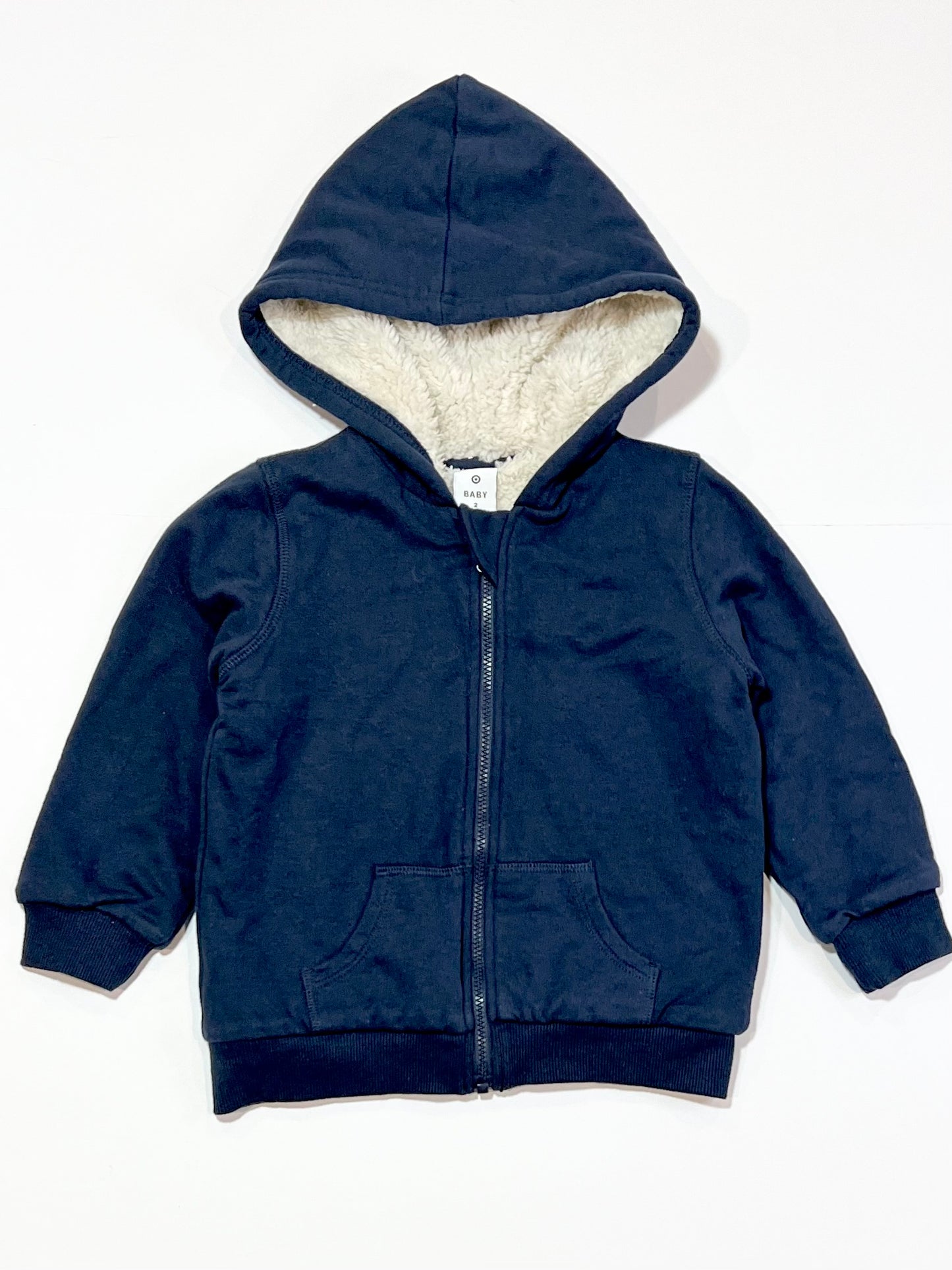Navy sherpa hoodie - Size 2