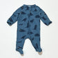 Blue dino zip onesie - Size 0000