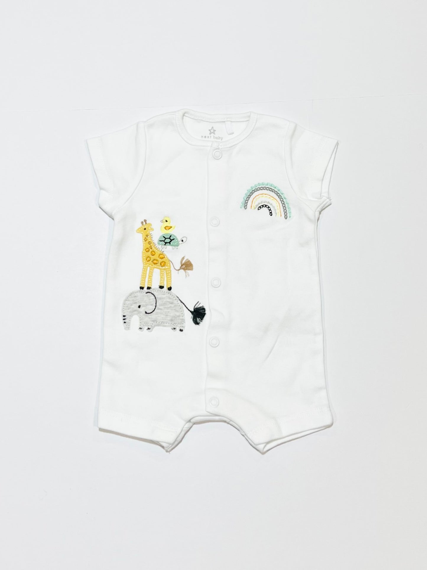 White animals romper - Size 0000