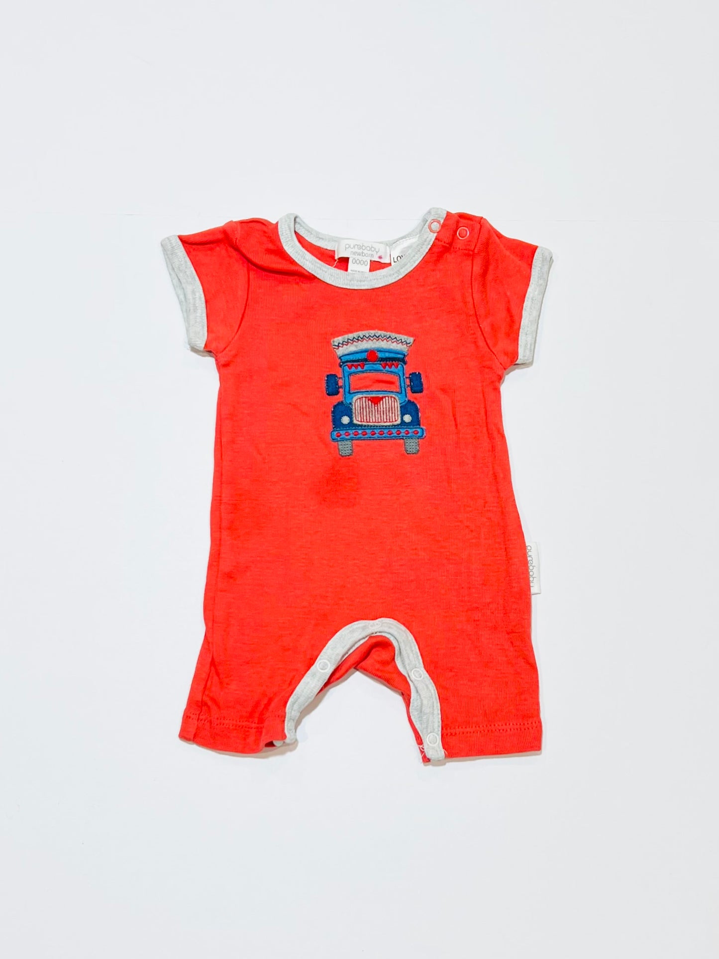 Red car romper - Size 0000