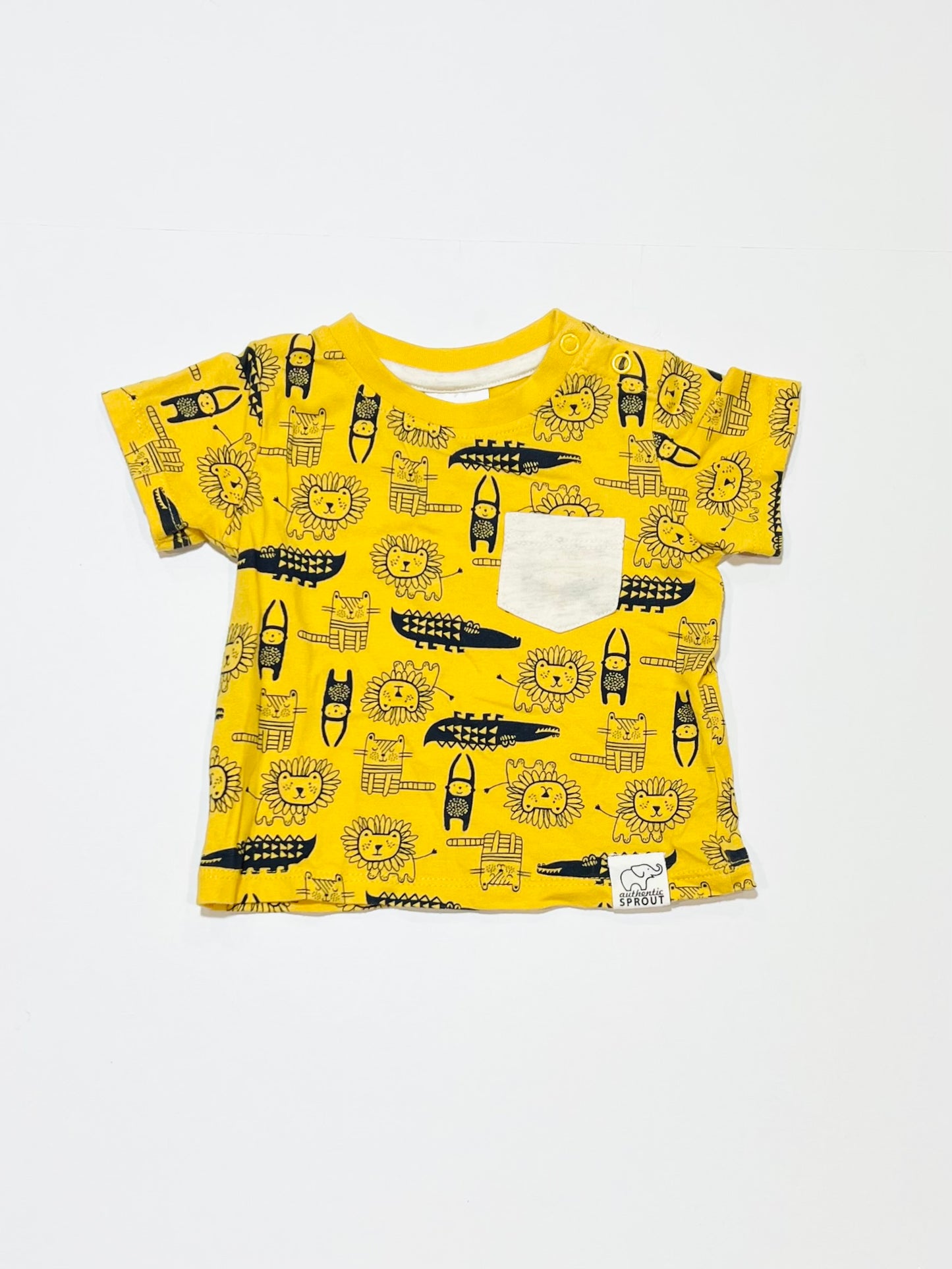 Yellow animals tee - Size 000